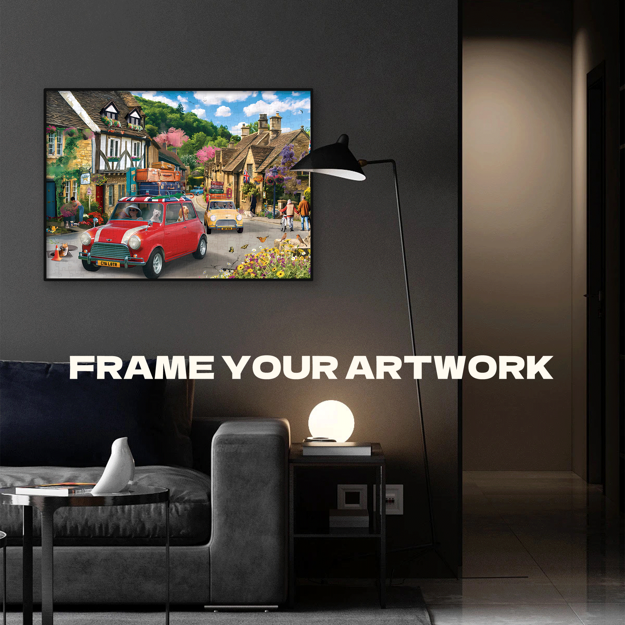 Mini Cooper 500pcs/1000pcs Jigsaw Puzzle, Scratch-Resistant, Interactive Family Game & Brain-Boosting DIY Decor, Perfect for Halloween, Christmas & New Year Gifts, Family Puzzle Game