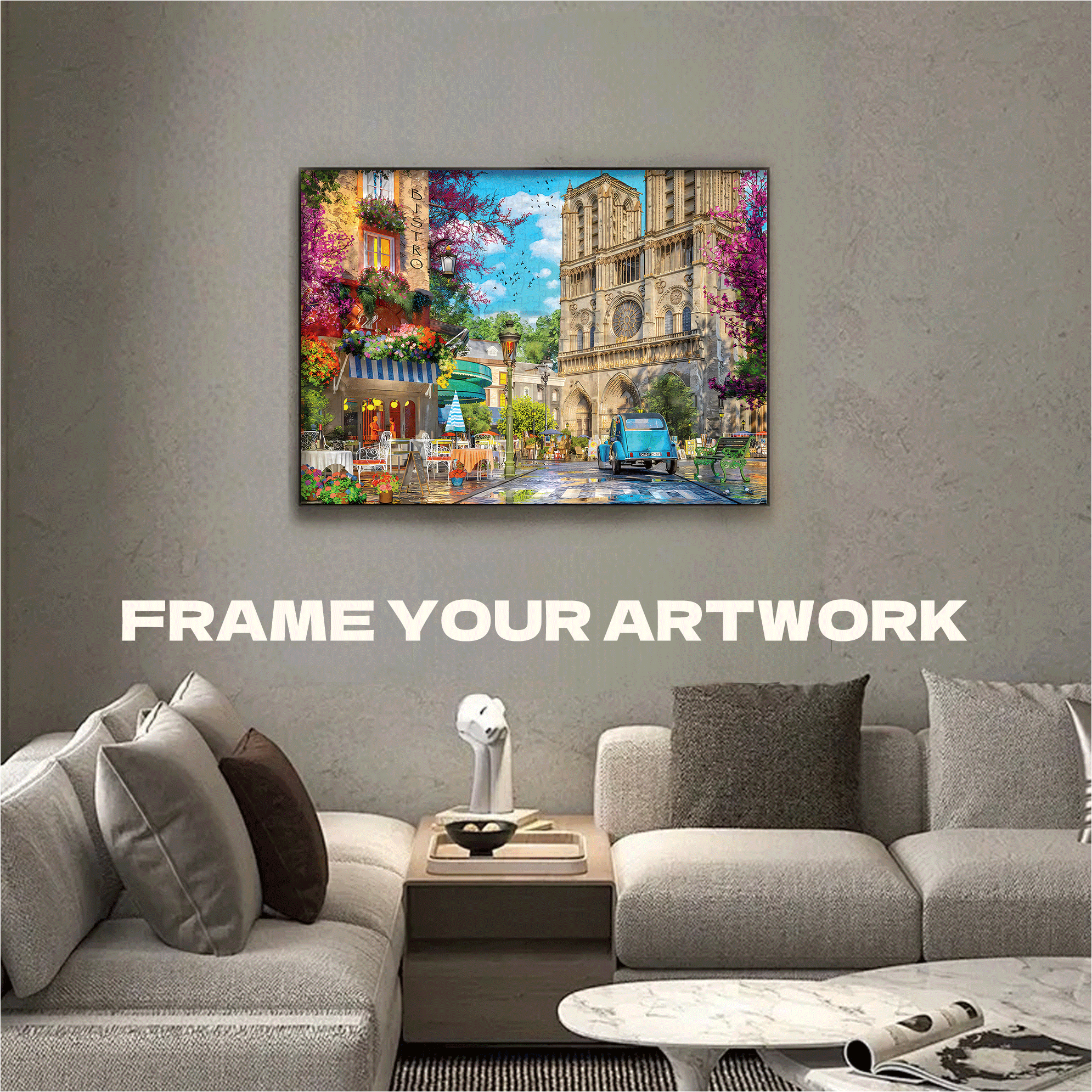 Notre Dame Afternoon 500pcs/1000pcs Jigsaw Puzzle, Scratch-Resistant, Interactive Family Game & Brain-Boosting DIY Decor, Perfect for Halloween, Christmas & New Year Gifts, Family Puzzle Game