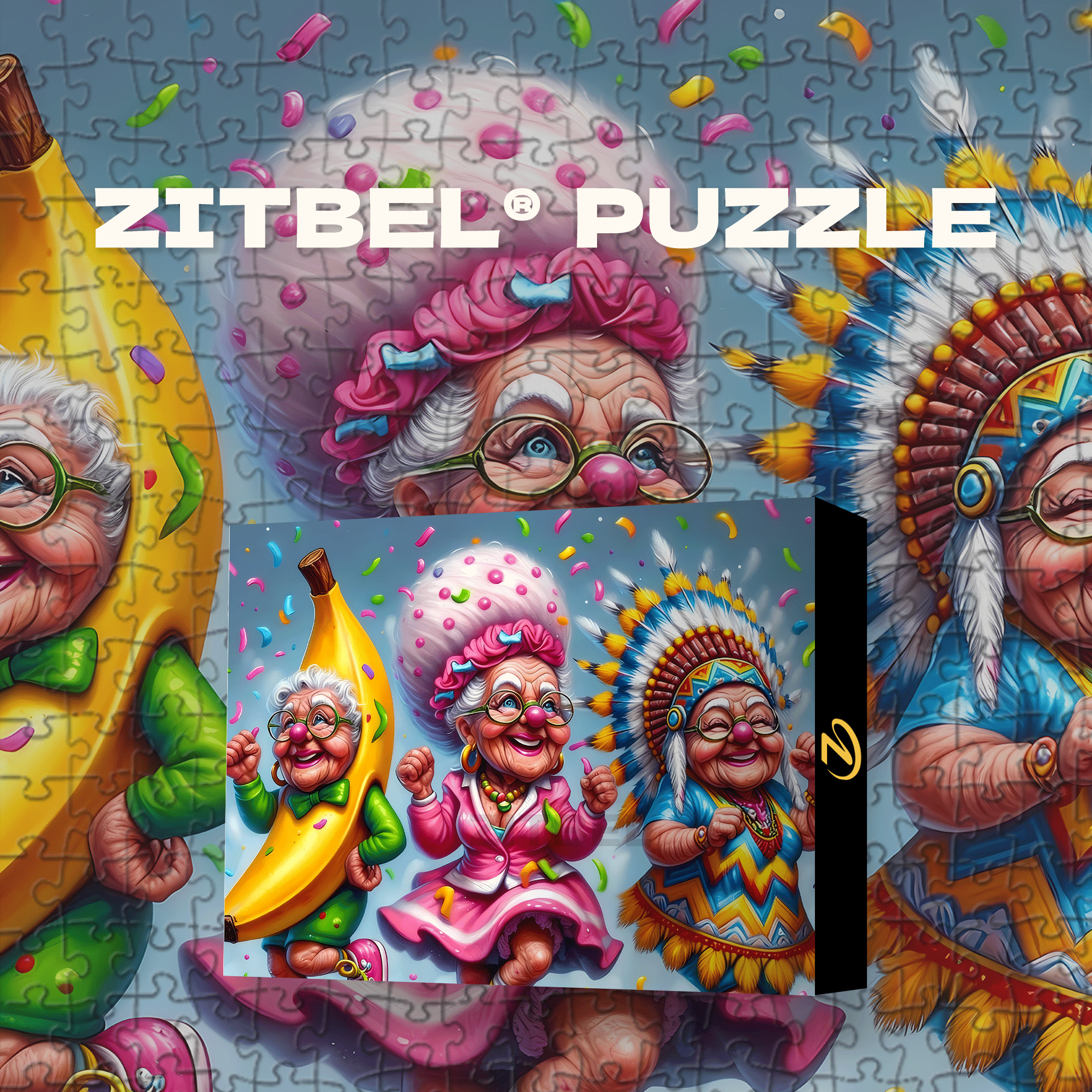 Party Grannies Unleashed 500pcs/1000pcs Jigsaw Puzzle, Scratch-Resistant, Interactive Family Game & Brain-Boosting DIY Decor, Perfect for Halloween, Christmas & New Year Gifts, Family Puzzle Game