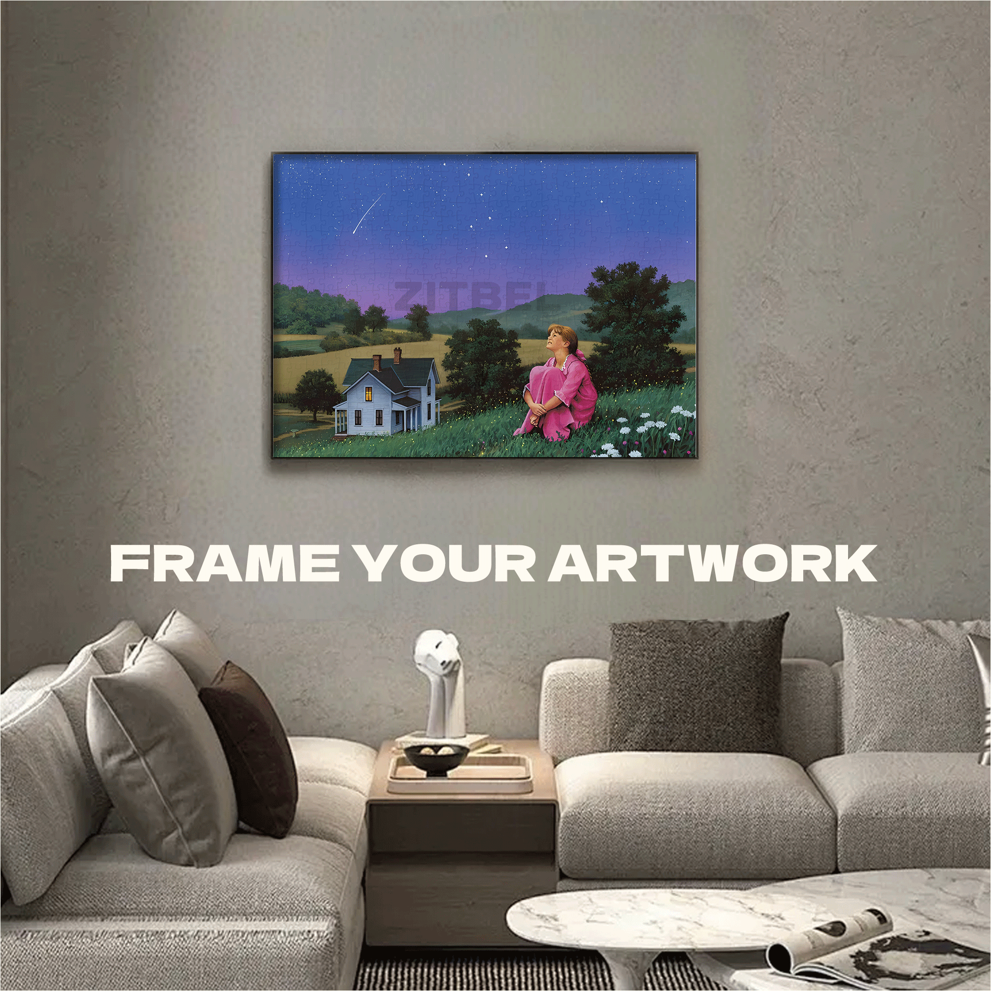 Summer Nights 500pcs/1000pcs Jigsaw Puzzle, Scratch-Resistant, Interactive Family Game & Brain-Boosting DIY Decor, Perfect for Halloween, Christmas & New Year Gifts, Family Puzzle Game