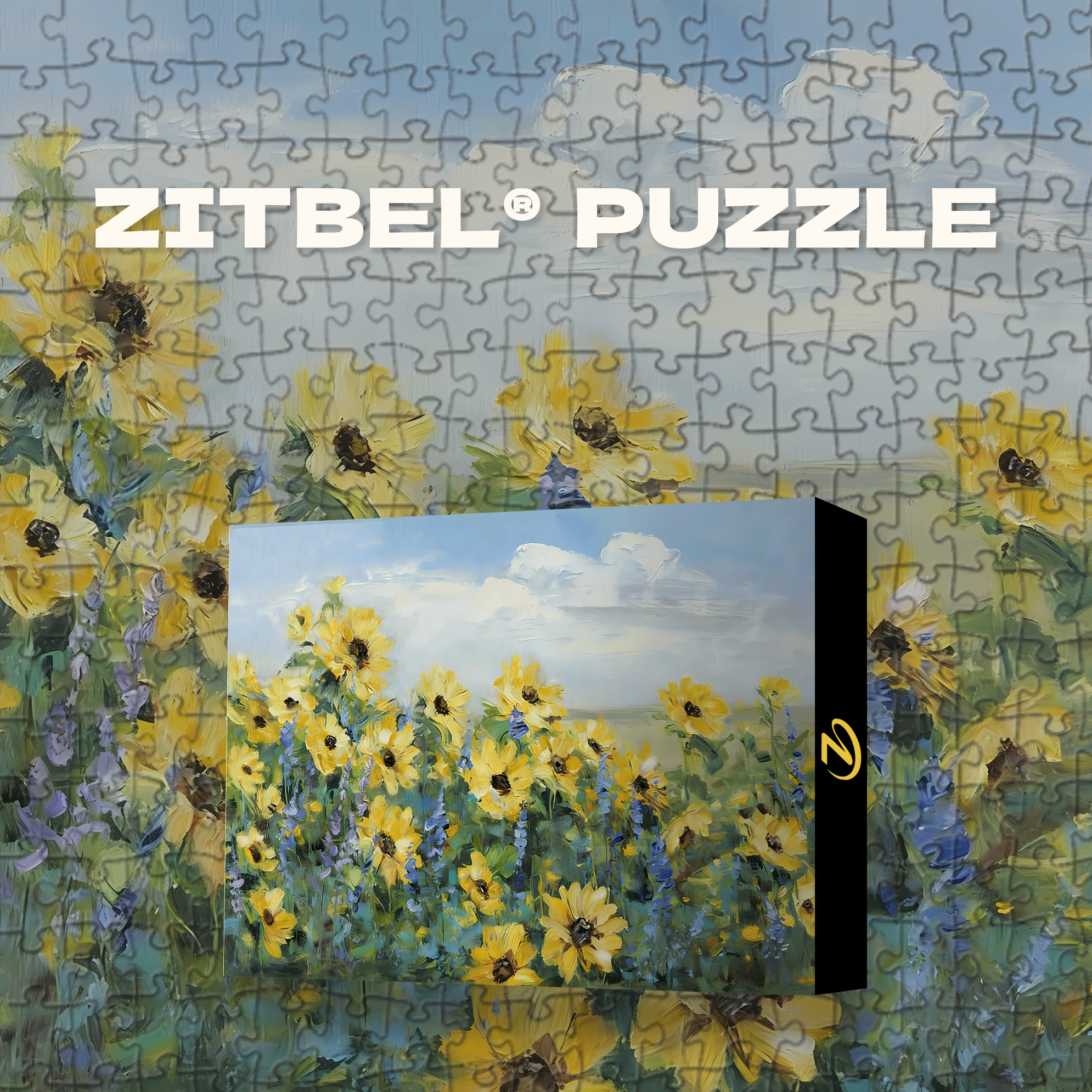Sunflower Fields Forever 500pcs/1000pcs Jigsaw Puzzle, Scratch-Resistant, Interactive Family Game & Brain-Boosting DIY Decor, Perfect for Halloween, Christmas & New Year Gifts, Family Puzzle Game