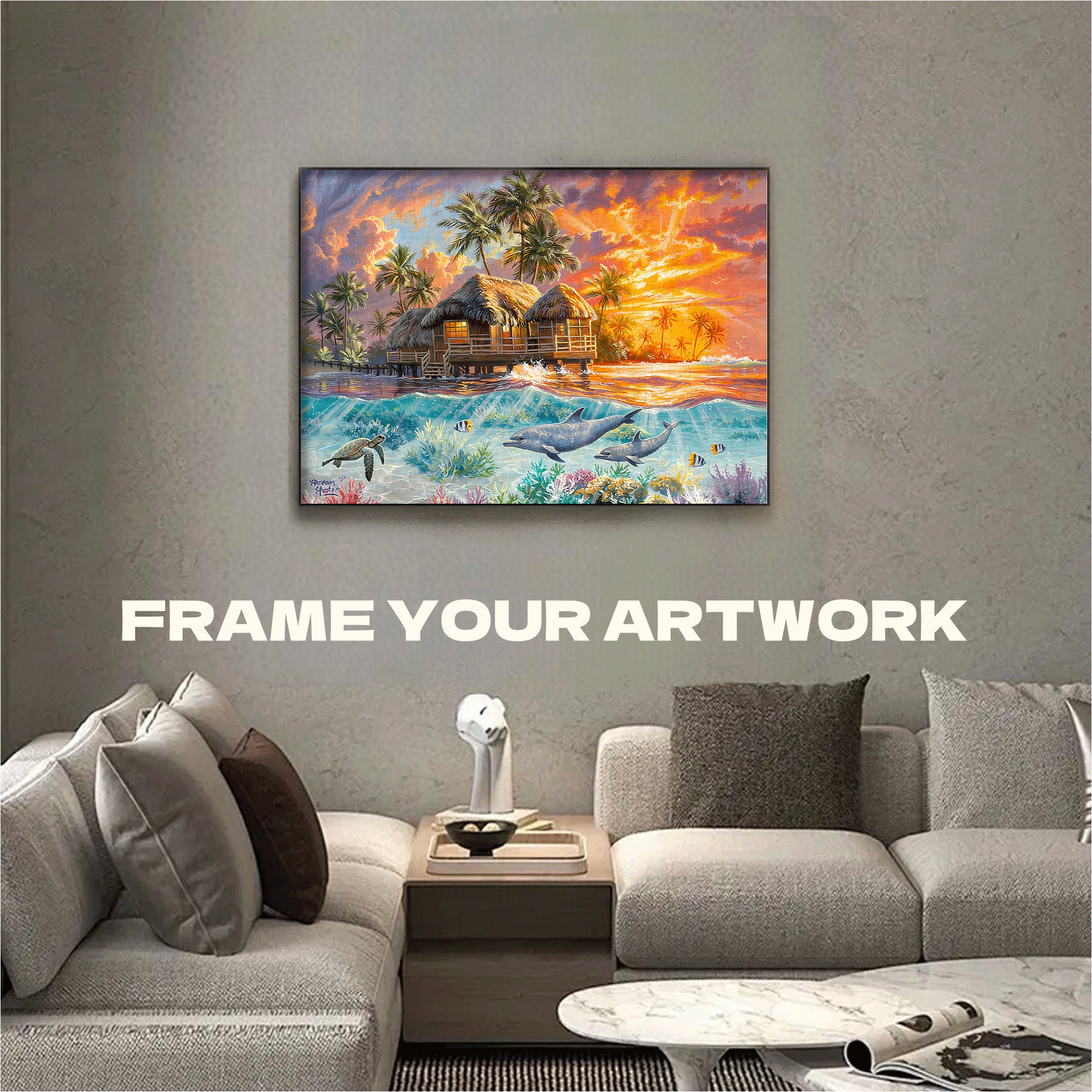 Weekend In Paradise 500pcs/1000pcs Jigsaw Puzzle, Scratch-Resistant, Interactive Family Game & Brain-Boosting DIY Decor, Perfect for Halloween, Christmas & New Year Gifts, Family Puzzle Game