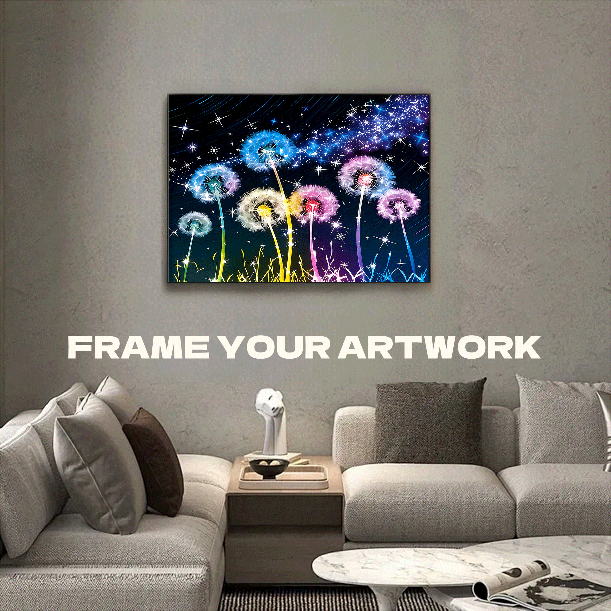 Whispers Of The Night Dandelions 500pcs/1000pcs Jigsaw Puzzle, Scratch-Resistant, Interactive Family Game & Brain-Boosting DIY Decor, Perfect for Halloween, Christmas & New Year Gifts, Family Puzzle Game