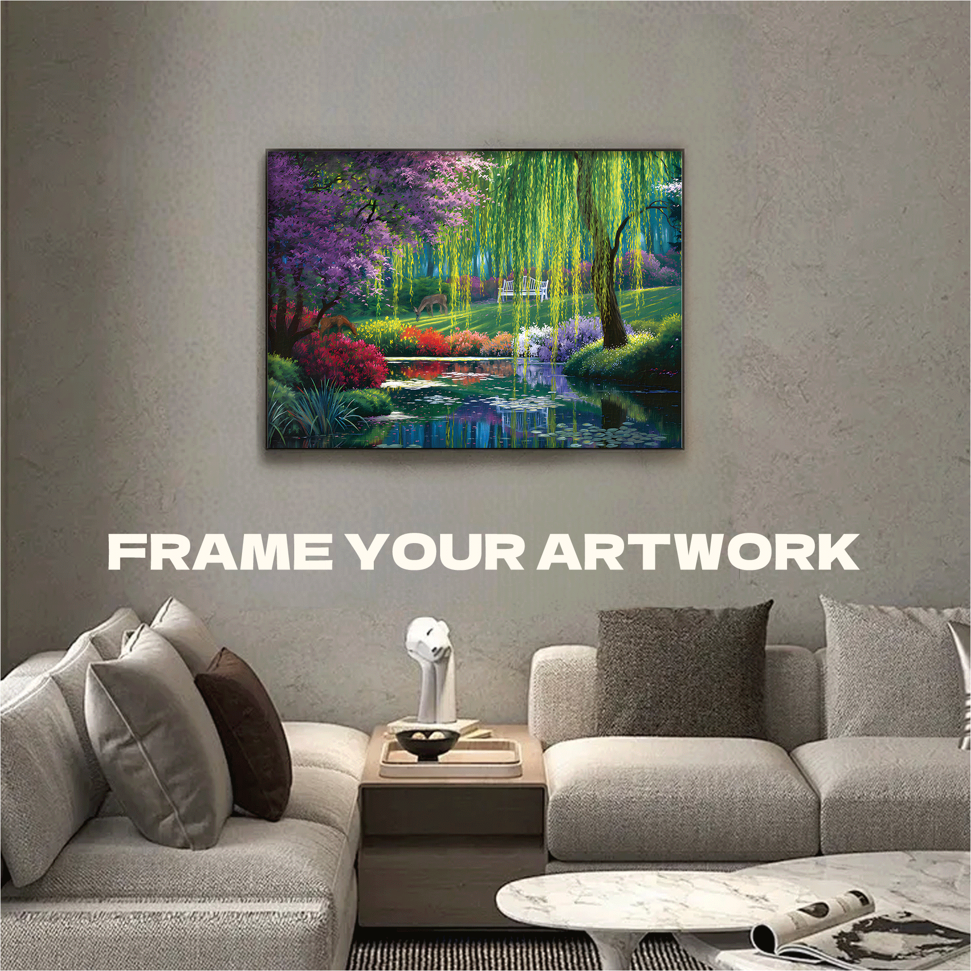 Willow Pond 500pcs/1000pcs Jigsaw Puzzle, Scratch-Resistant, Interactive Family Game & Brain-Boosting DIY Decor, Perfect for Halloween, Christmas & New Year Gifts, Family Puzzle Game
