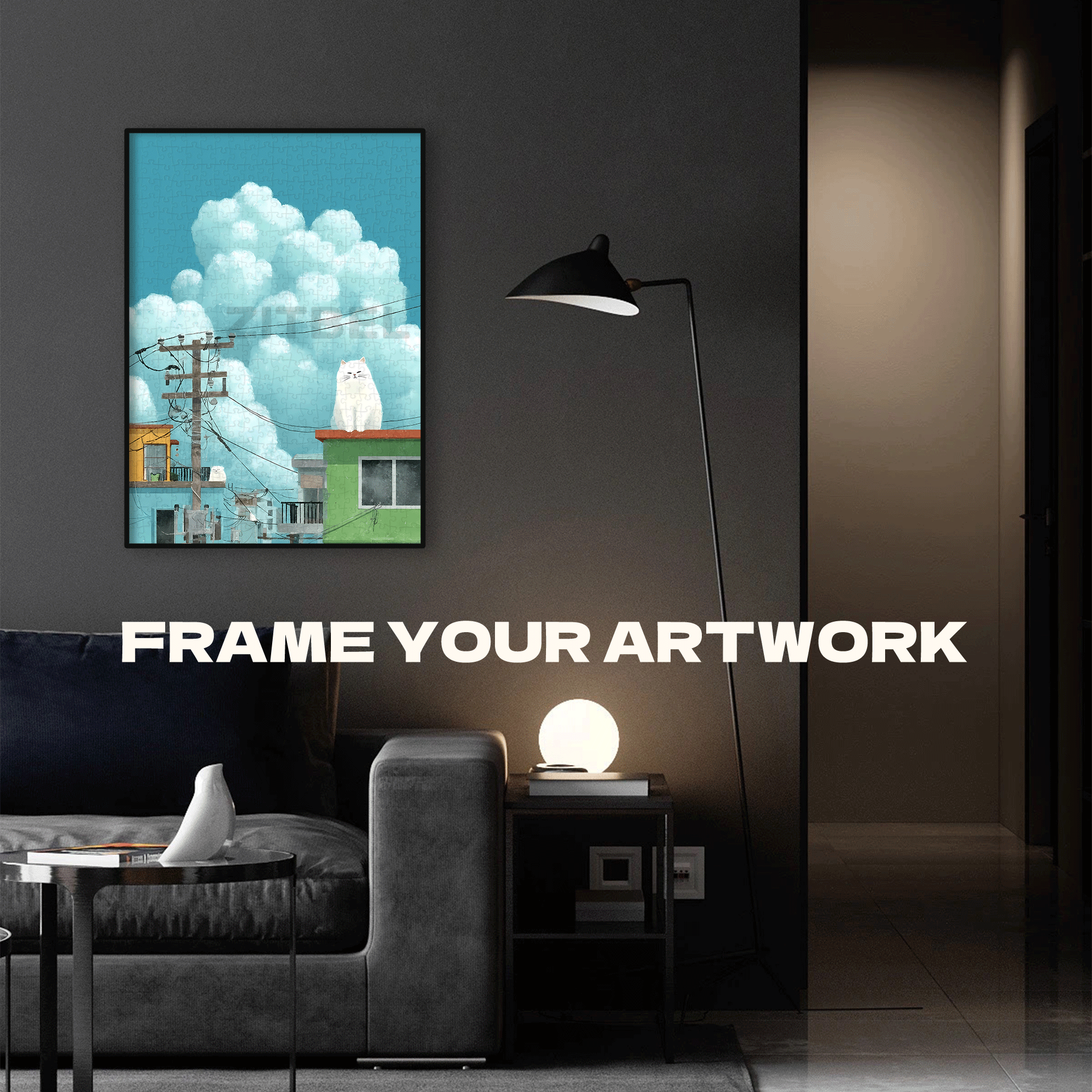 A Pause Among the Clouds 500pcs/1000pcs Jigsaw Puzzle, Scratch-Resistant, Interactive Family Game & Brain-Boosting DIY Decor, Perfect for Halloween, Christmas & New Year Gifts, Family Puzzle Game