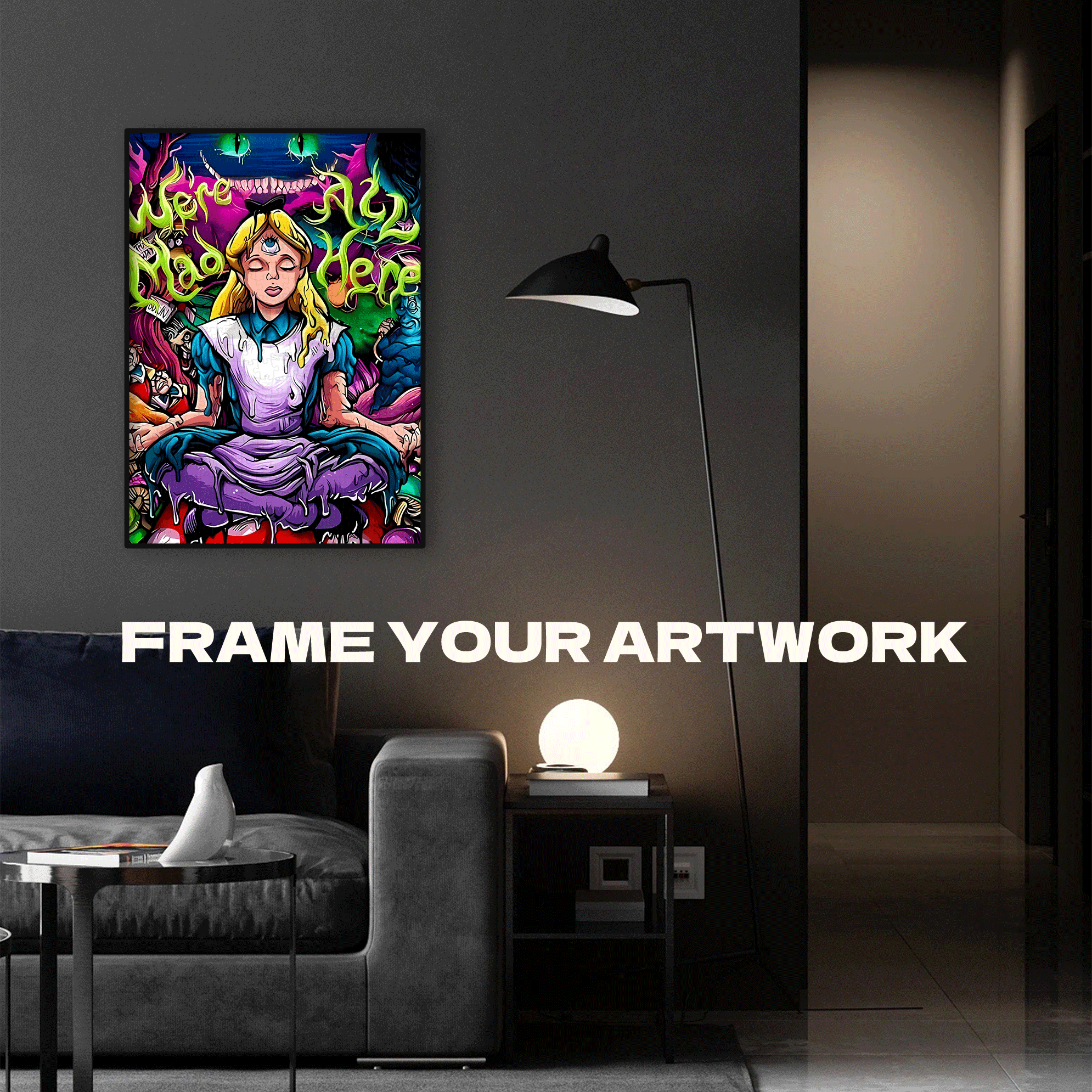 Alice's Psychedelic Zen 500pcs/1000pcs Jigsaw Puzzle, Scratch-Resistant, Interactive Family Game & Brain-Boosting DIY Decor, Perfect for Halloween, Christmas & New Year Gifts, Family Puzzle Game