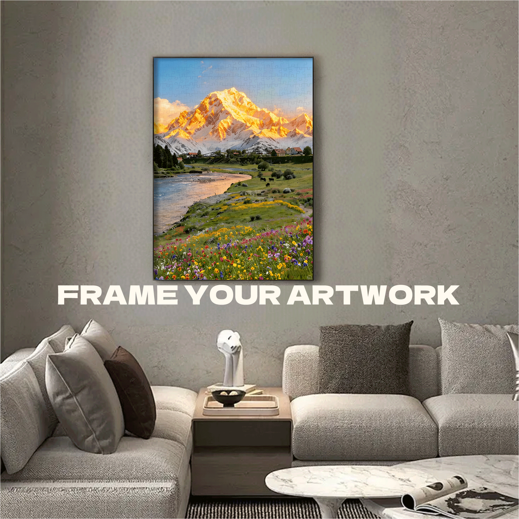 Alpine Dawn 500pcs/1000pcs Jigsaw Puzzle, Scratch-Resistant, Interactive Family Game & Brain-Boosting DIY Decor, Perfect for Halloween, Christmas & New Year Gifts, Family Puzzle Game