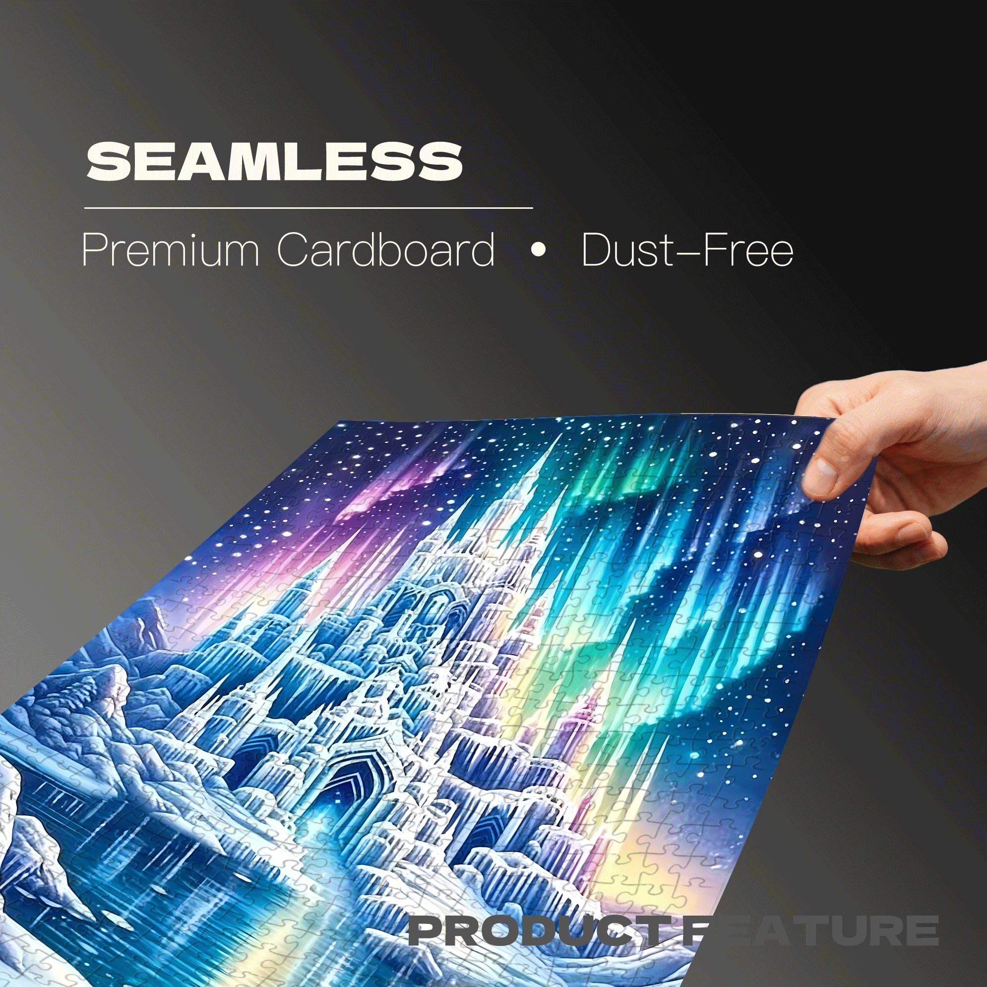 Aurora Ice Castle 500pcs/1000pcs Jigsaw Puzzle, Scratch-Resistant, Interactive Family Game & Brain-Boosting DIY Decor, Perfect for Halloween, Christmas & New Year Gifts, Family Puzzle Game