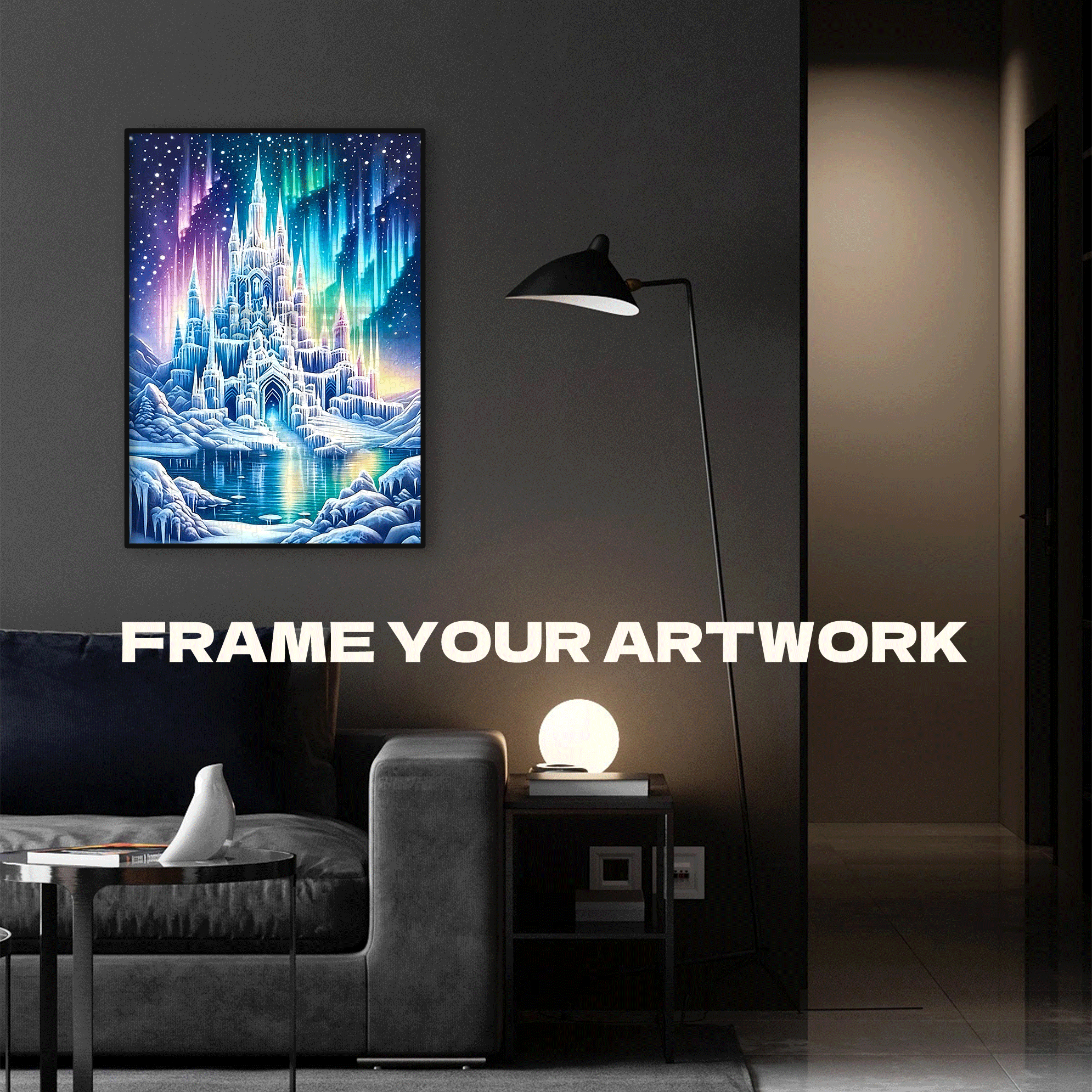 Aurora Ice Castle 500pcs/1000pcs Jigsaw Puzzle, Scratch-Resistant, Interactive Family Game & Brain-Boosting DIY Decor, Perfect for Halloween, Christmas & New Year Gifts, Family Puzzle Game