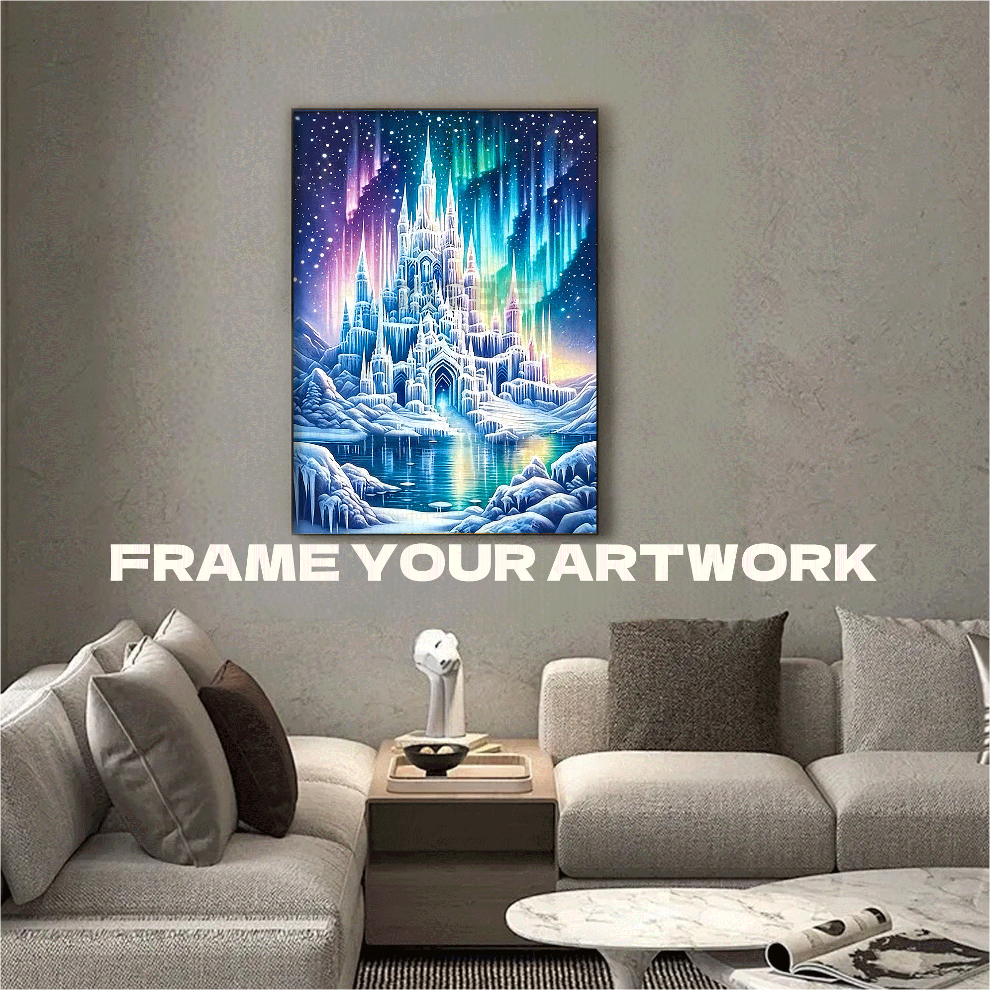 Aurora Ice Castle 500pcs/1000pcs Jigsaw Puzzle, Scratch-Resistant, Interactive Family Game & Brain-Boosting DIY Decor, Perfect for Halloween, Christmas & New Year Gifts, Family Puzzle Game