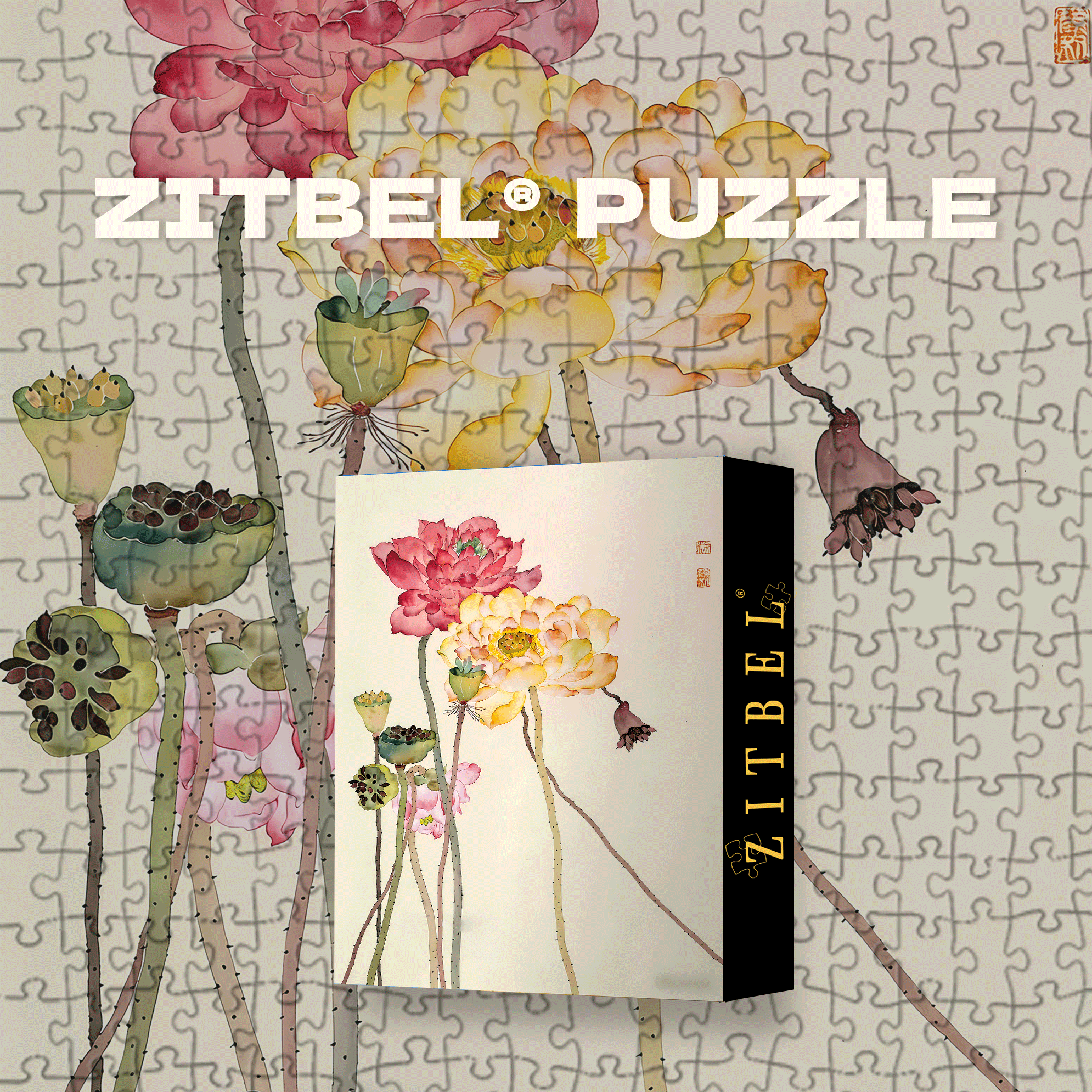 Blossom Elegance 500pcs/1000pcs Jigsaw Puzzle, Scratch-Resistant, Interactive Family Game & Brain-Boosting DIY Decor, Perfect for Halloween, Christmas & New Year Gifts, Family Puzzle Game