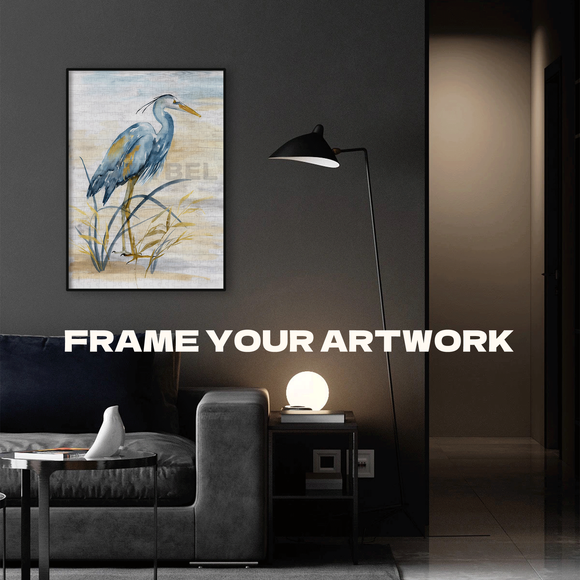 Blue Heron I 500pcs/1000pcs Jigsaw Puzzle, Scratch-Resistant, Interactive Family Game & Brain-Boosting DIY Decor, Perfect for Halloween, Christmas & New Year Gifts, Family Puzzle Game