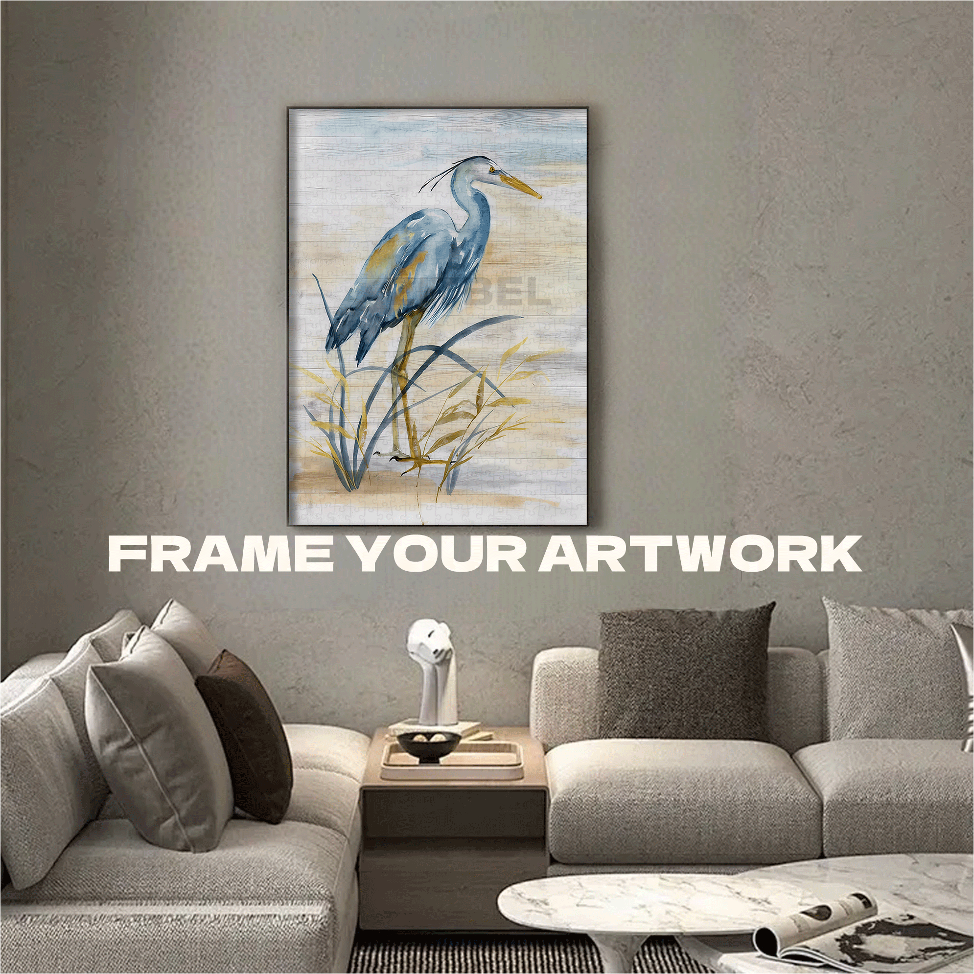 Blue Heron I 500pcs/1000pcs Jigsaw Puzzle, Scratch-Resistant, Interactive Family Game & Brain-Boosting DIY Decor, Perfect for Halloween, Christmas & New Year Gifts, Family Puzzle Game