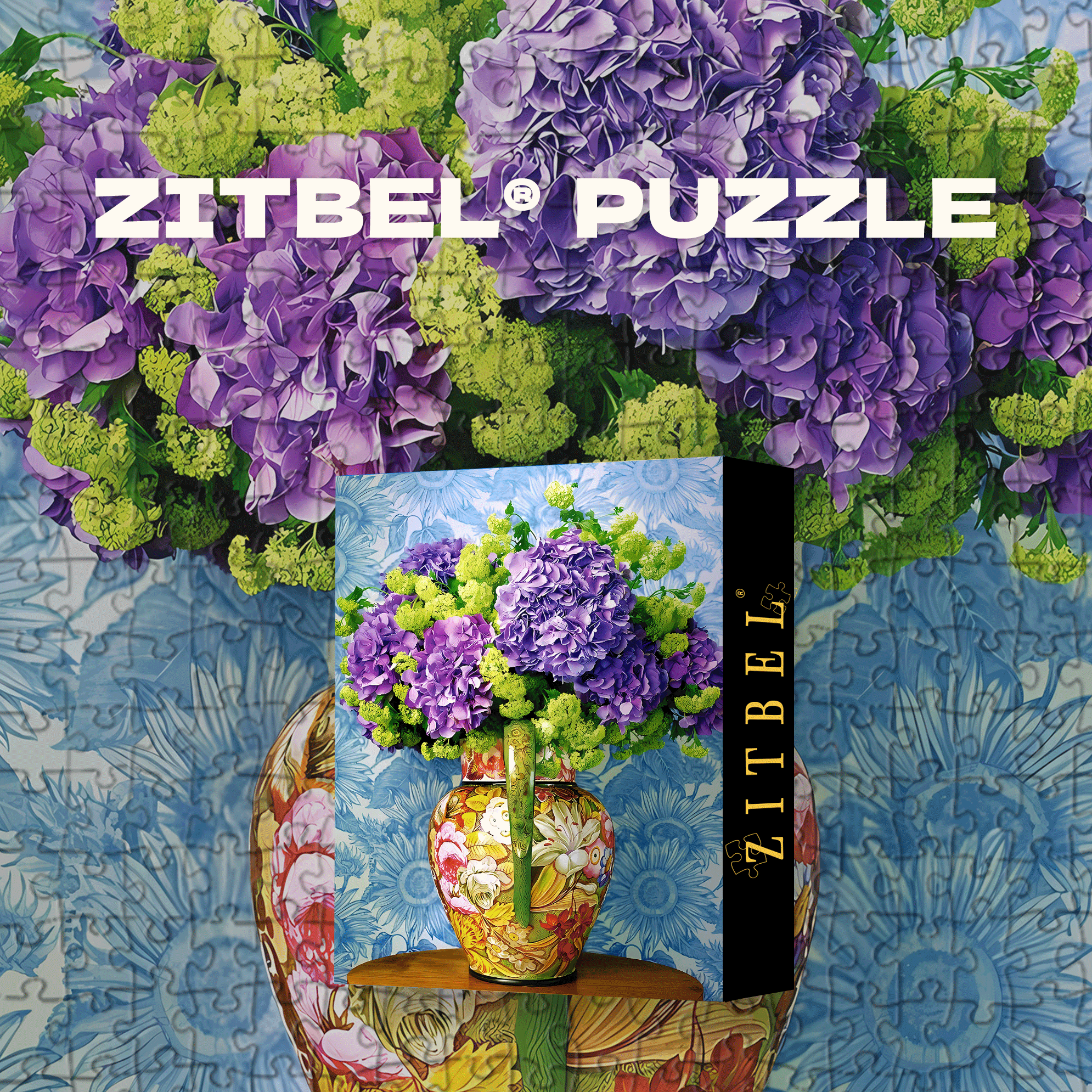 Bouquet of Hydrangeas 500pcs/1000pcs Jigsaw Puzzle, Scratch-Resistant, Interactive Family Game & Brain-Boosting DIY Decor, Perfect for Halloween, Christmas & New Year Gifts, Family Puzzle Game