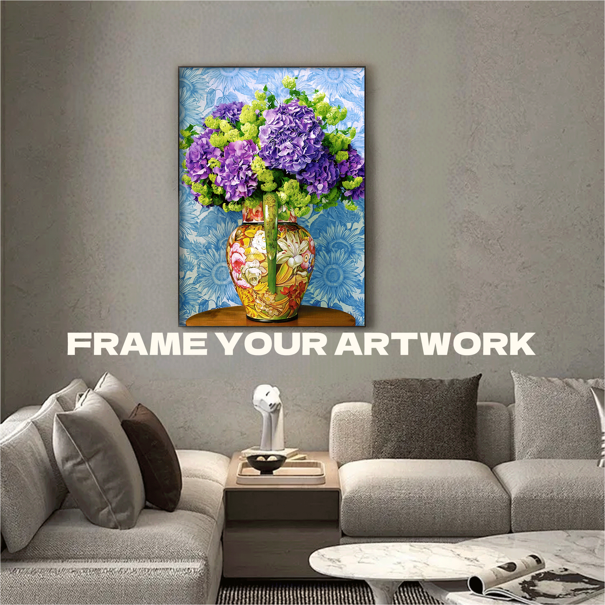 Bouquet of Hydrangeas 500pcs/1000pcs Jigsaw Puzzle, Scratch-Resistant, Interactive Family Game & Brain-Boosting DIY Decor, Perfect for Halloween, Christmas & New Year Gifts, Family Puzzle Game