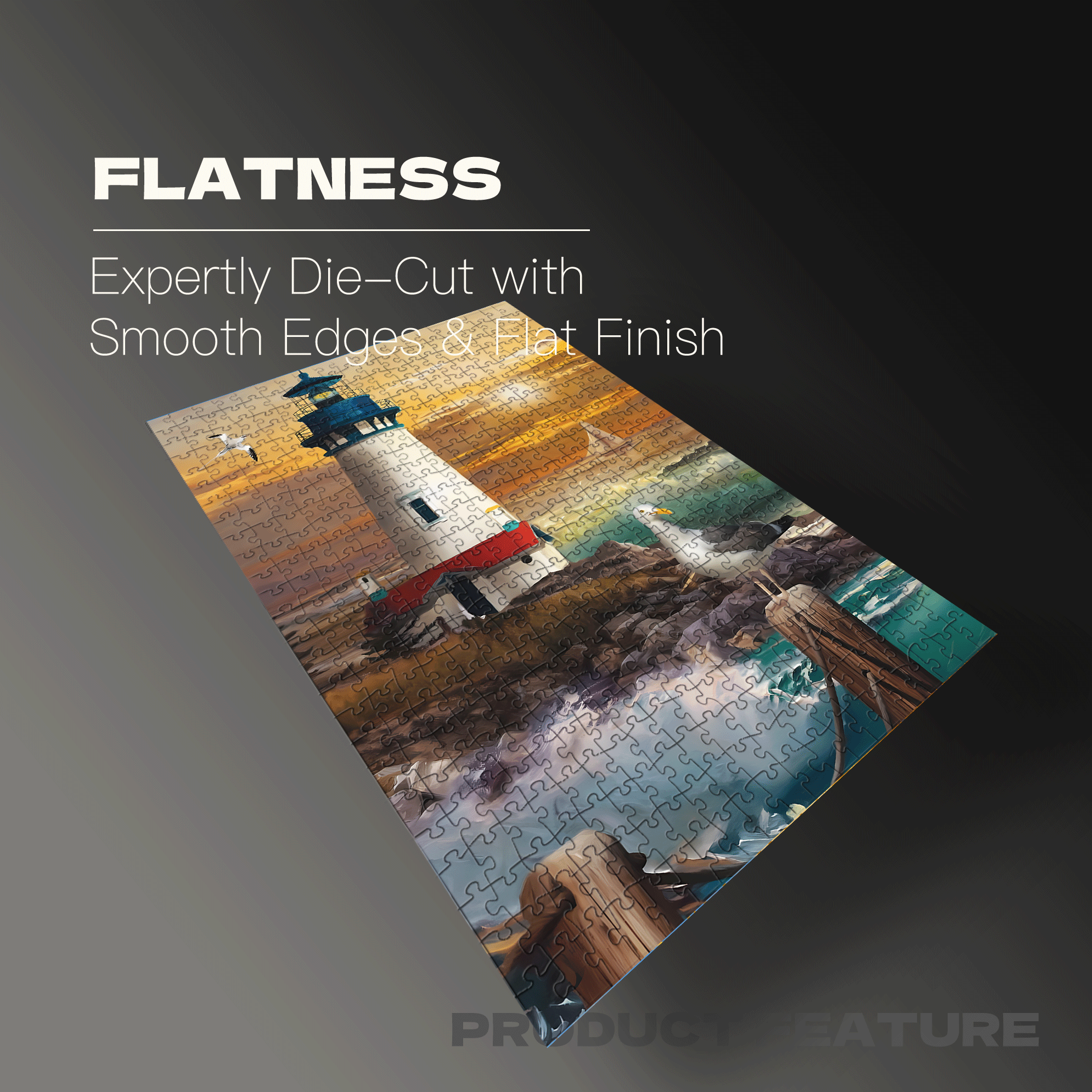 Briarwood Lane Sunset Lighthouse 500pcs/1000pcs Jigsaw Puzzle, Scratch-Resistant, Interactive Family Game & Brain-Boosting DIY Decor, Perfect for Halloween, Christmas & New Year Gifts, Family Puzzle Game