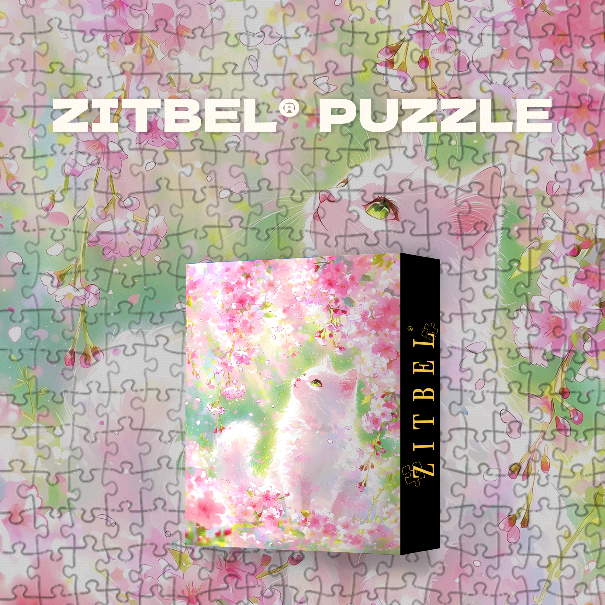Cherry Blossom Reverie 500pcs/1000pcs Jigsaw Puzzle, Scratch-Resistant, Interactive Family Game & Brain-Boosting DIY Decor, Perfect for Halloween, Christmas & New Year Gifts, Family Puzzle Game