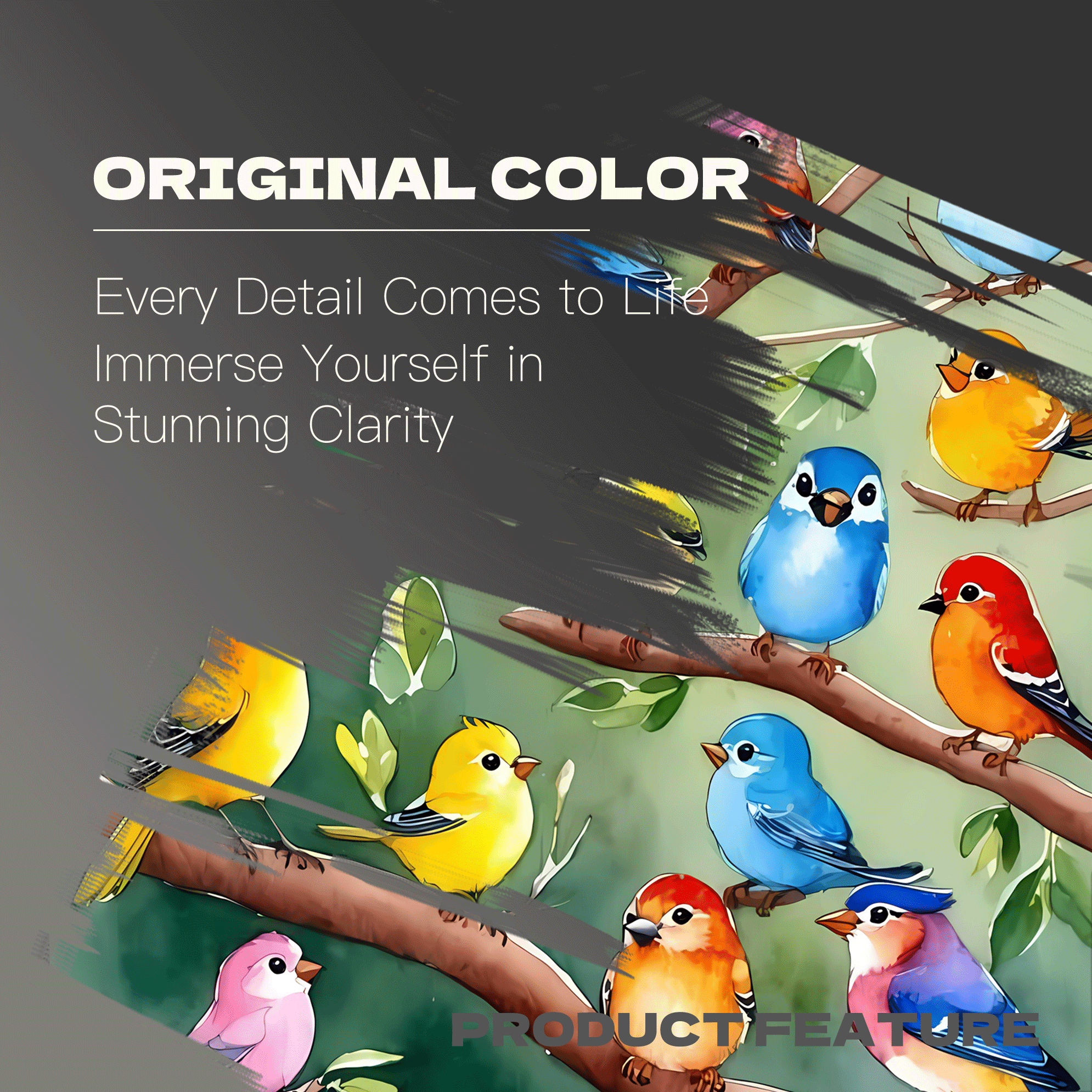 Colorful Birds On The Branch 500pcs/1000pcs Jigsaw Puzzle, Scratch-Resistant, Interactive Family Game & Brain-Boosting DIY Decor, Perfect for Halloween, Christmas & New Year Gifts, Family Puzzle Game