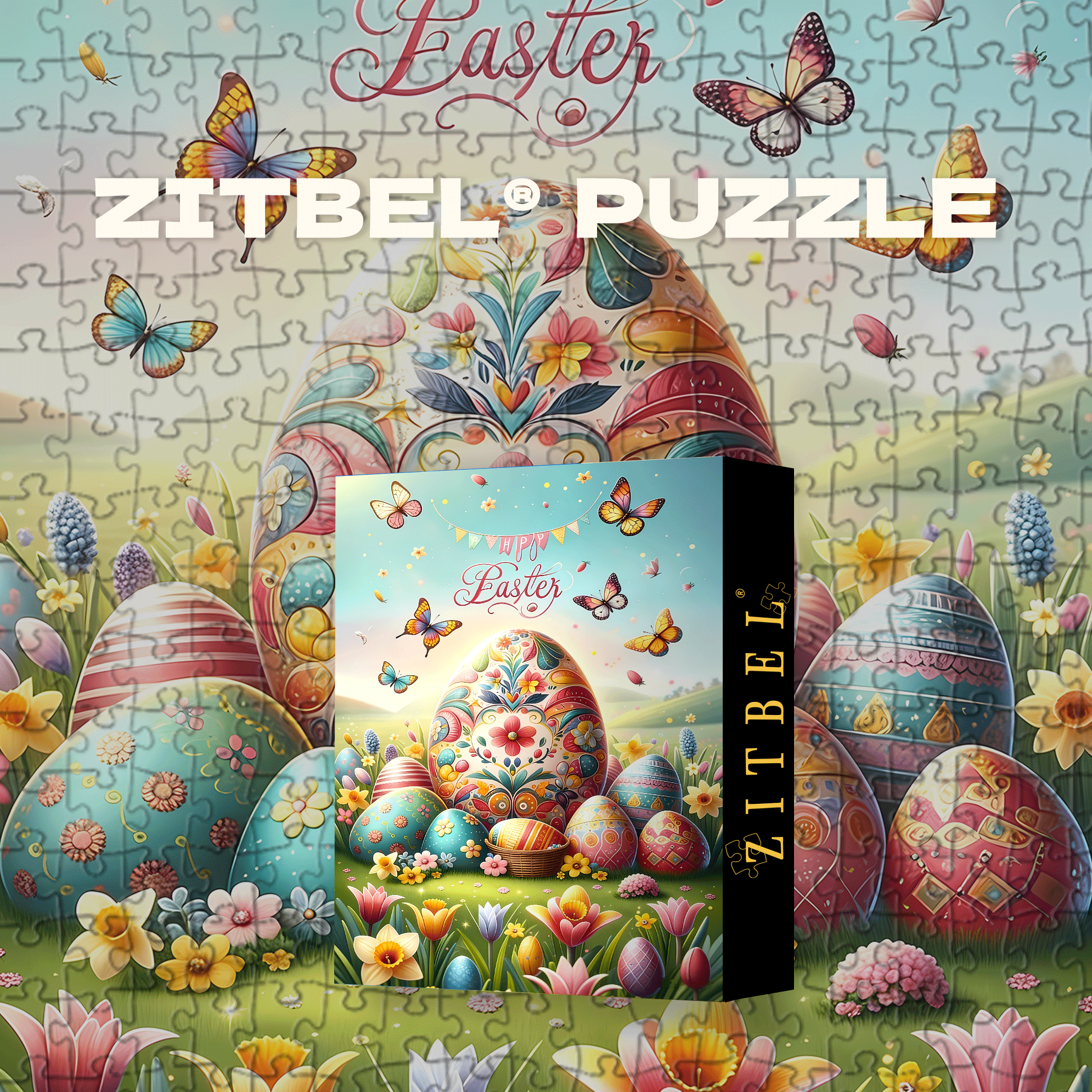 Colorful Easter 500pcs/1000pcs Jigsaw Puzzle, Scratch-Resistant, Interactive Family Game & Brain-Boosting DIY Decor, Perfect for Halloween, Christmas & New Year Gifts, Family Puzzle Game