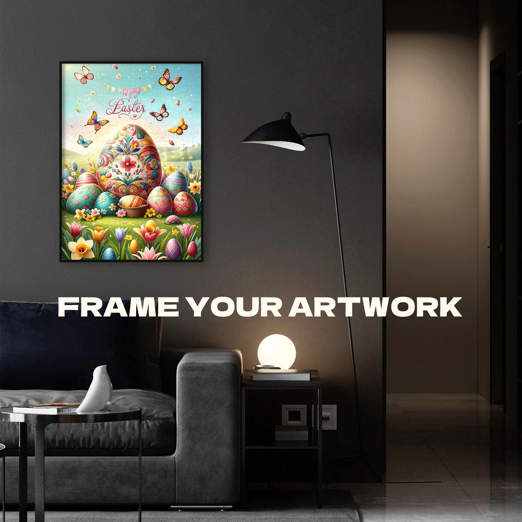 Colorful Easter 500pcs/1000pcs Jigsaw Puzzle, Scratch-Resistant, Interactive Family Game & Brain-Boosting DIY Decor, Perfect for Halloween, Christmas & New Year Gifts, Family Puzzle Game