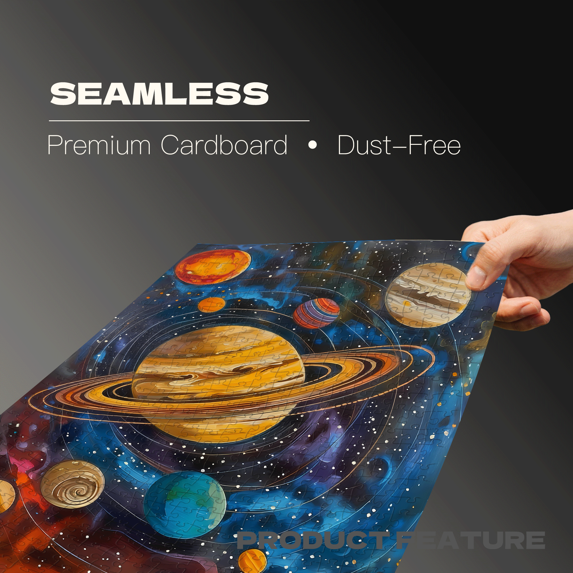 Dance of the Planets Beneath the Rings 500pcs/1000pcs Jigsaw Puzzle, Scratch-Resistant, Interactive Family Game & Brain-Boosting DIY Decor, Perfect for Halloween, Christmas & New Year Gifts, Family Puzzle Game