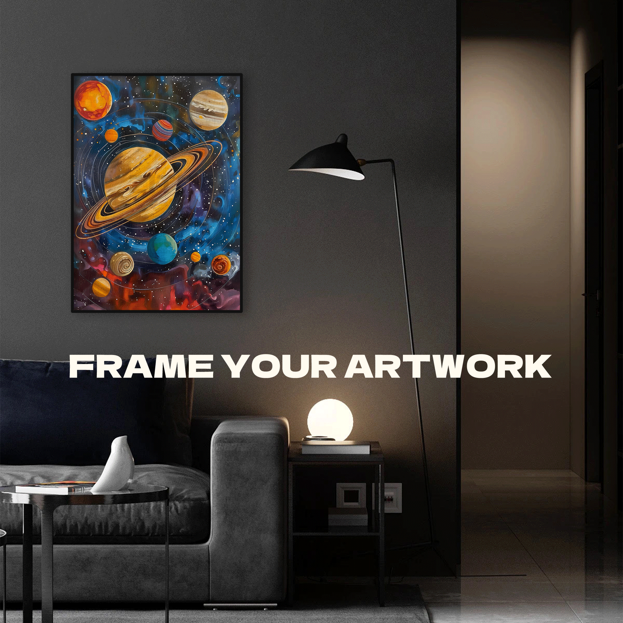 Dance of the Planets Beneath the Rings 500pcs/1000pcs Jigsaw Puzzle, Scratch-Resistant, Interactive Family Game & Brain-Boosting DIY Decor, Perfect for Halloween, Christmas & New Year Gifts, Family Puzzle Game