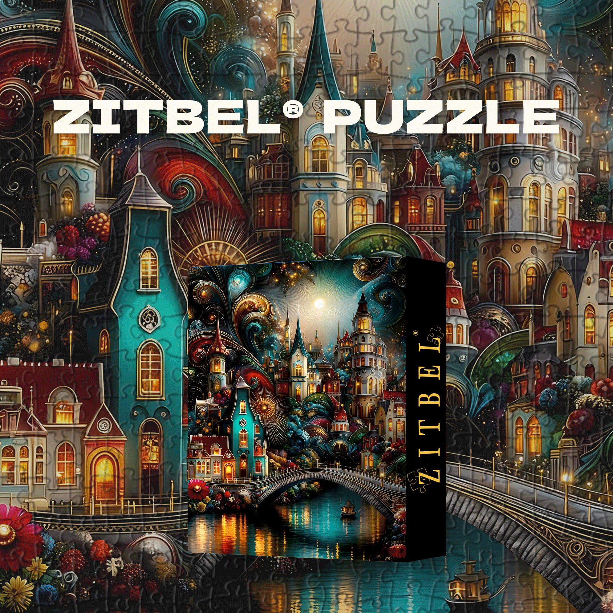 Dream Castle 500pcs/1000pcs Jigsaw Puzzle, Scratch-Resistant, Interactive Family Game & Brain-Boosting DIY Decor, Perfect for Halloween, Christmas & New Year Gifts, Family Puzzle Game