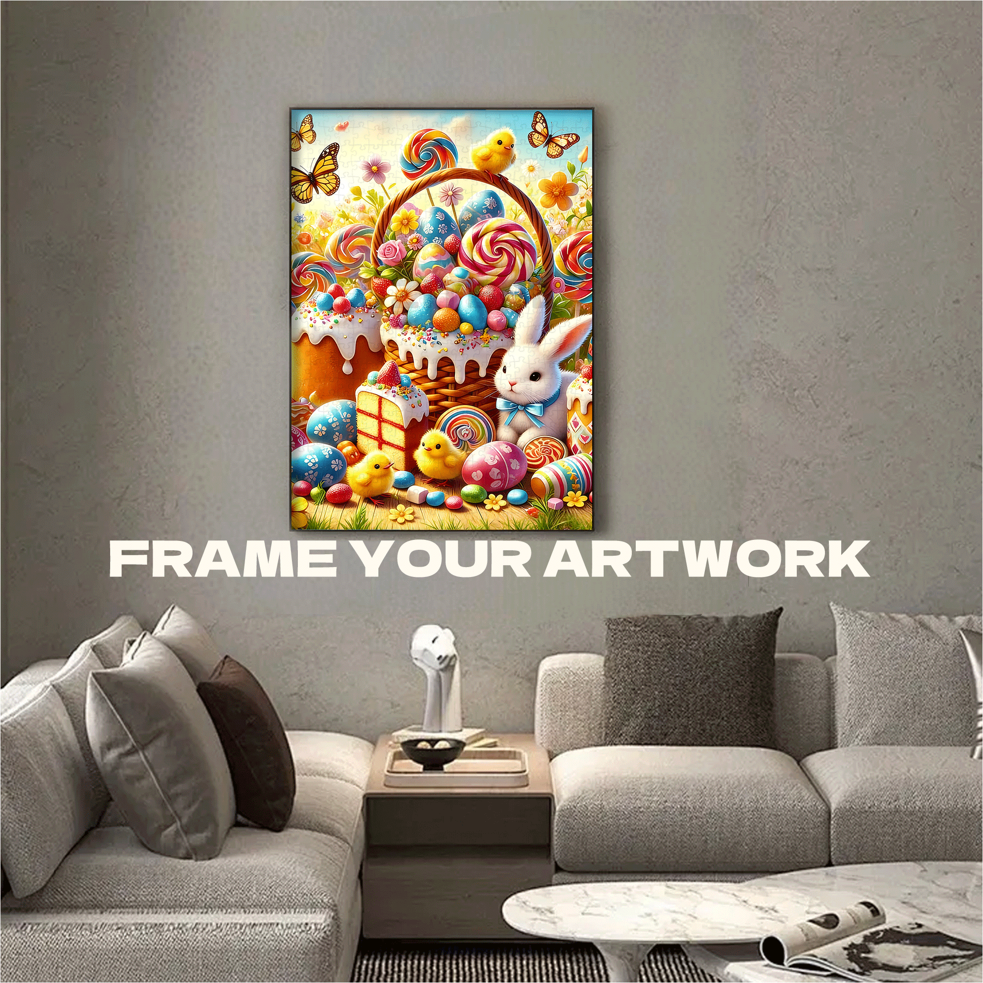 Easter Treats 500pcs/1000pcs Jigsaw Puzzle, Scratch-Resistant, Interactive Family Game & Brain-Boosting DIY Decor, Perfect for Halloween, Christmas & New Year Gifts, Family Puzzle Game