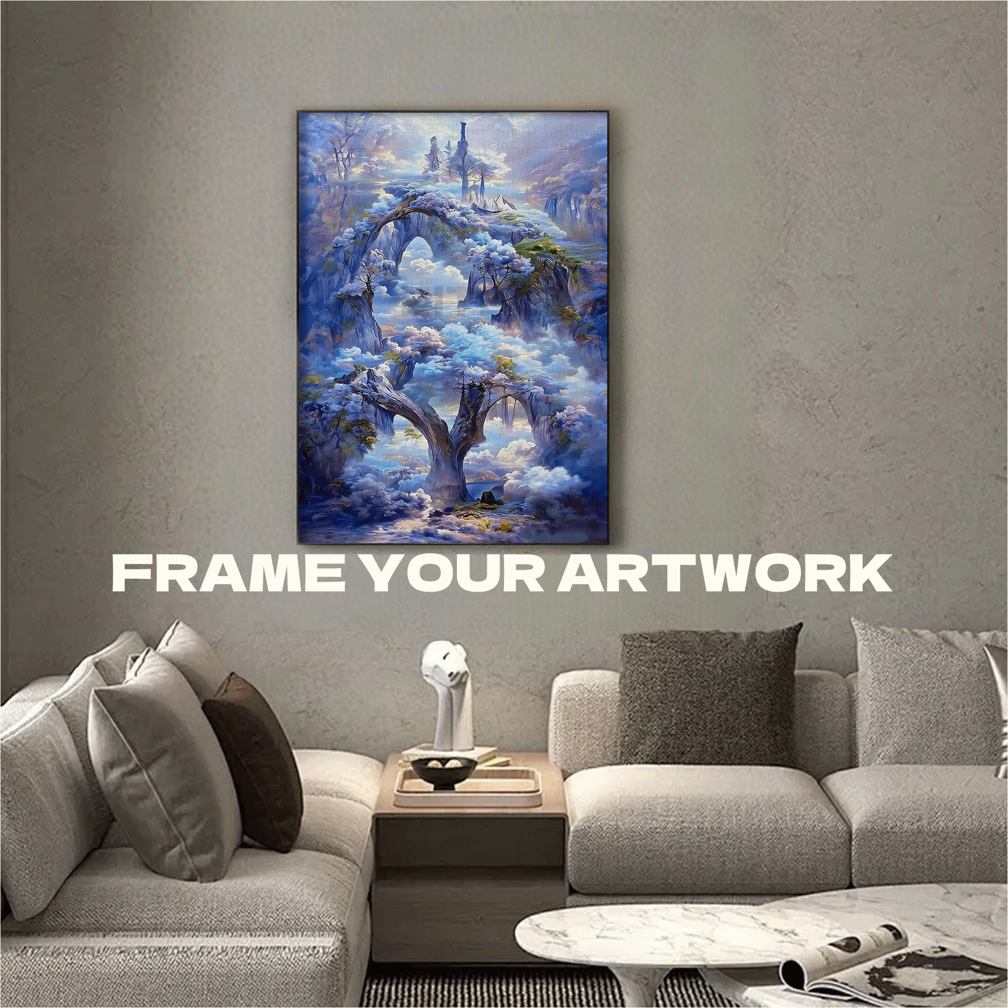 Fairy Trails Above the Clouds The Double Arch Illusion 500pcs/1000pcs Jigsaw Puzzle, Scratch-Resistant, Interactive Family Game & Brain-Boosting DIY Decor, Perfect for Halloween, Christmas & New Year Gifts, Family Puzzle Game