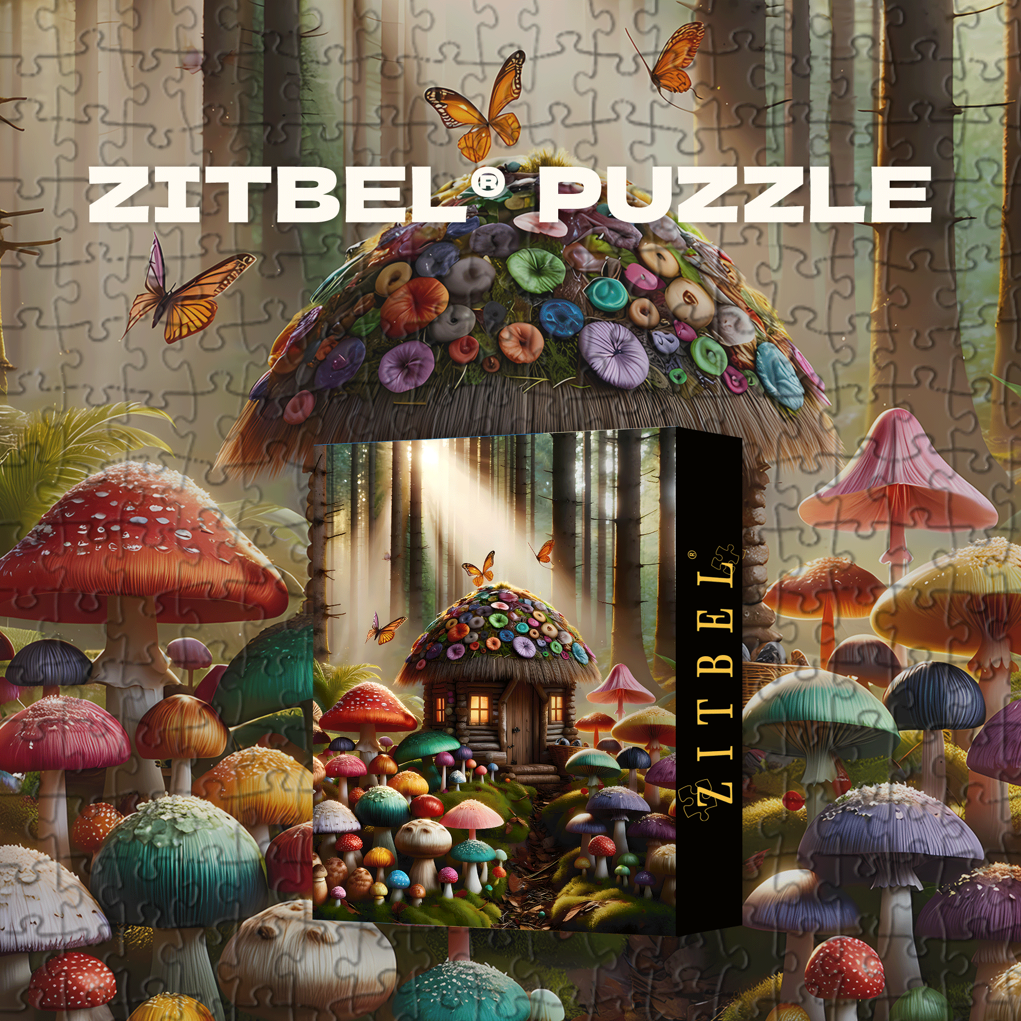 Fairytale Hut 500pcs/1000pcs Jigsaw Puzzle, Scratch-Resistant, Interactive Family Game & Brain-Boosting DIY Decor, Perfect for Halloween, Christmas & New Year Gifts, Family Puzzle Game