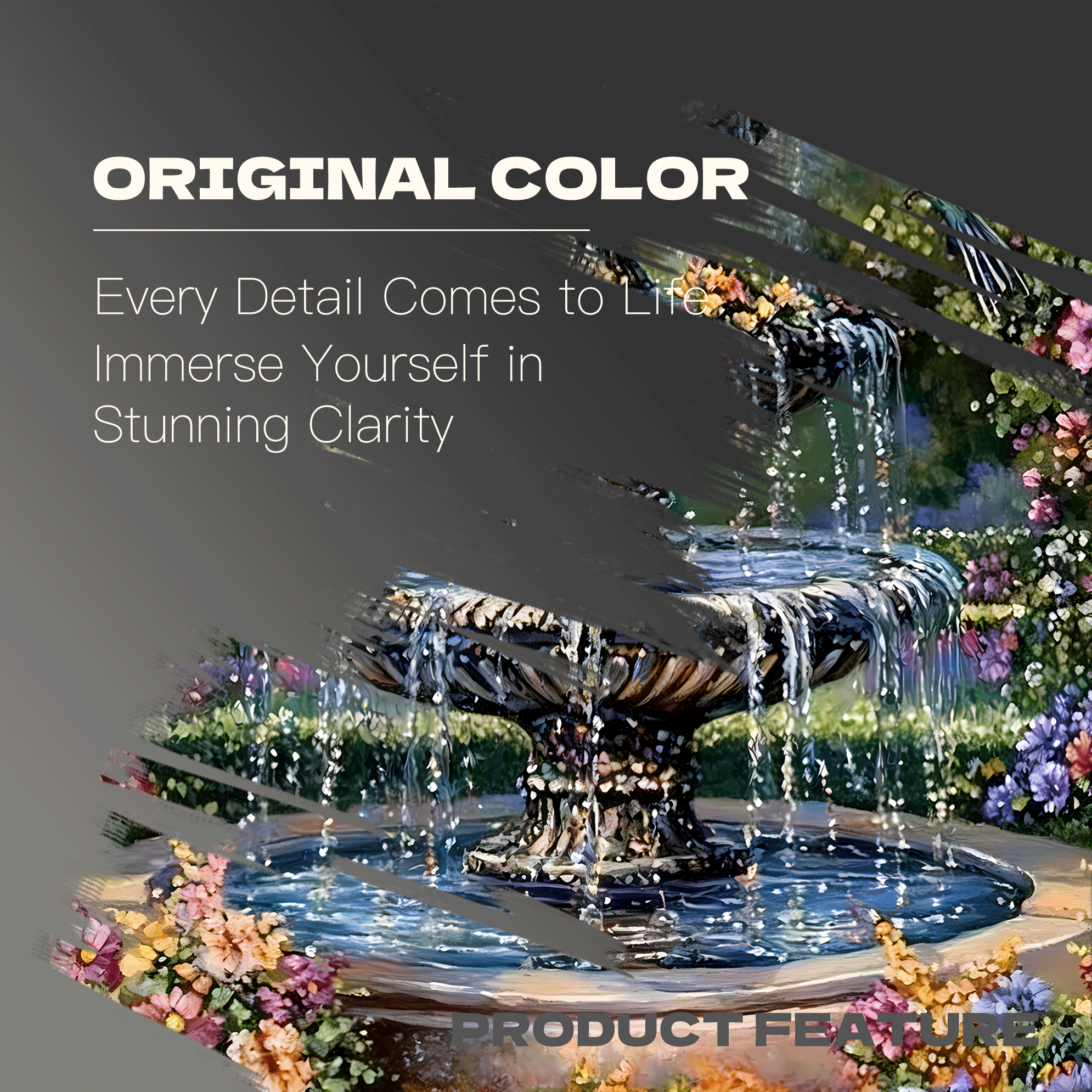 Fountain in a Blossoming Wonderland 500pcs/1000pcs Jigsaw Puzzle, Scratch-Resistant, Interactive Family Game & Brain-Boosting DIY Decor, Perfect for Halloween, Christmas & New Year Gifts, Family Puzzle Game