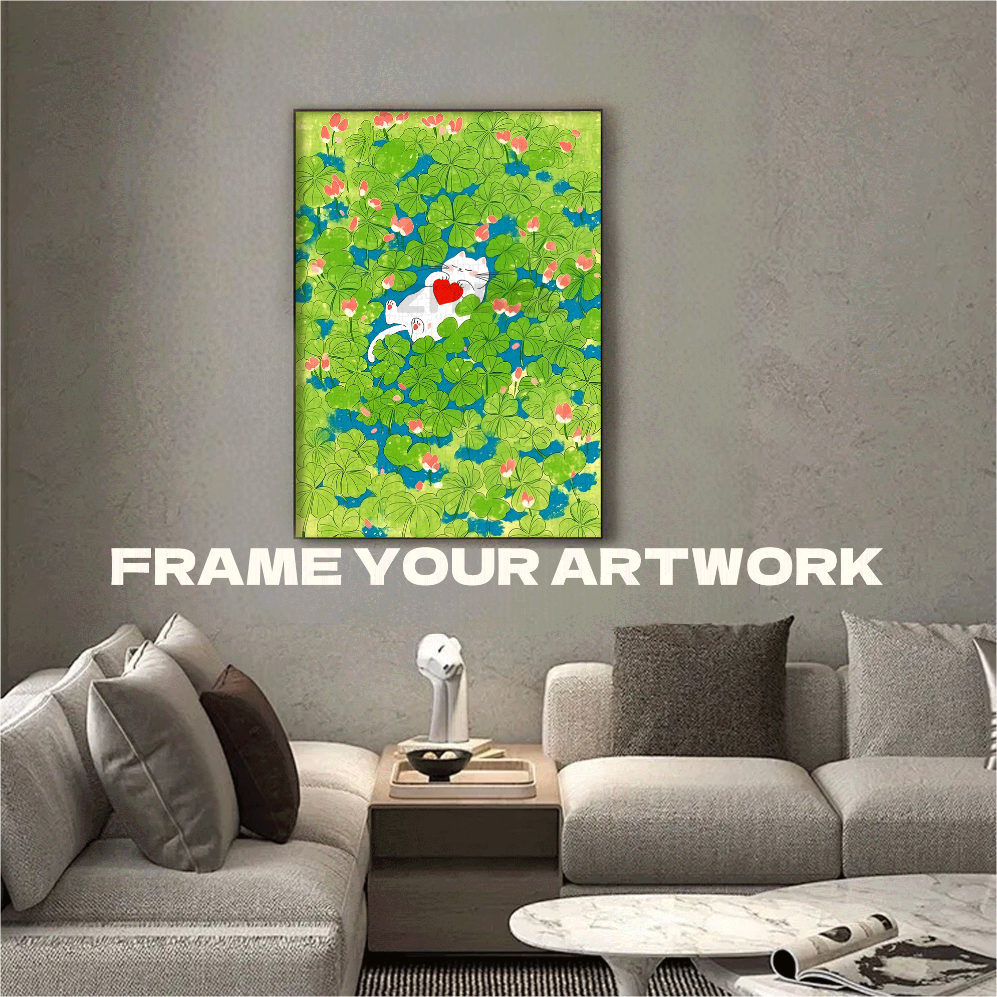 Heart in the Clover 500pcs/1000pcs Jigsaw Puzzle, Scratch-Resistant, Interactive Family Game & Brain-Boosting DIY Decor, Perfect for Halloween, Christmas & New Year Gifts, Family Puzzle Game