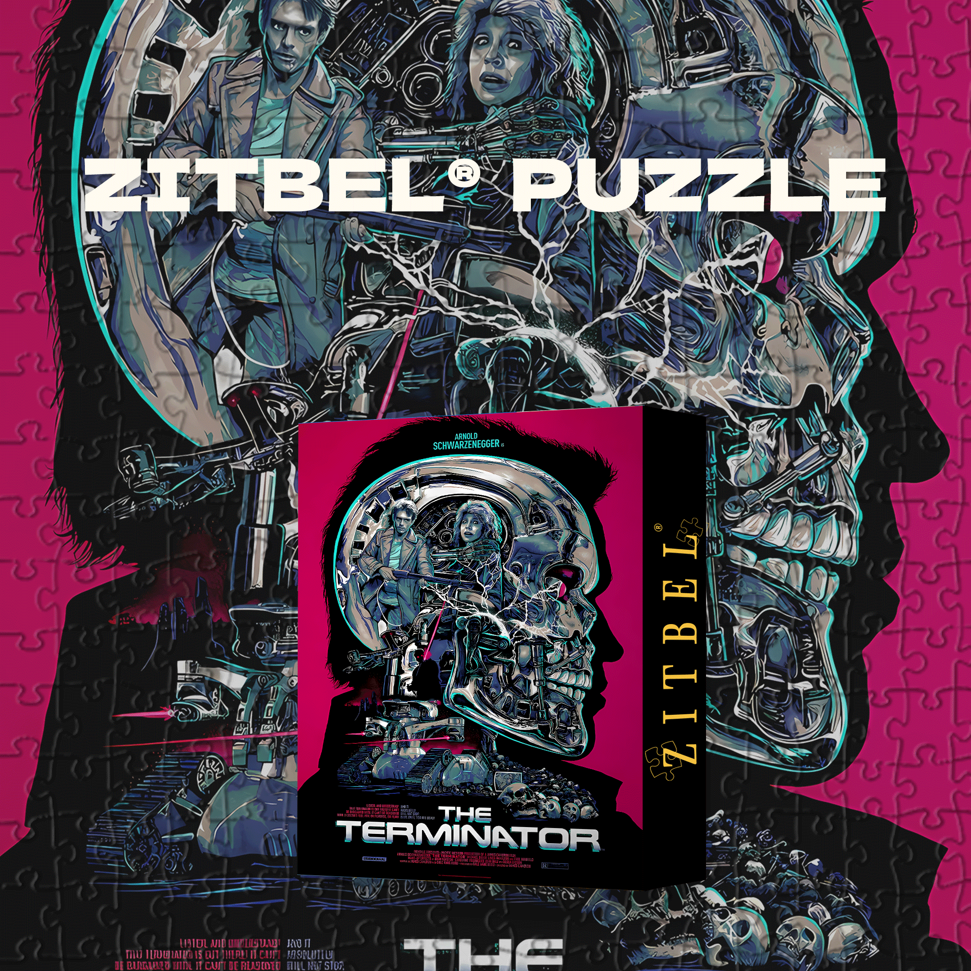 The Terminator (1984) 500pcs/1000pcs Jigsaw Puzzle, Scratch-Resistant, Interactive Family Game & Brain-Boosting DIY Decor, Perfect for Halloween, Christmas & New Year Gifts, Family Puzzle Game