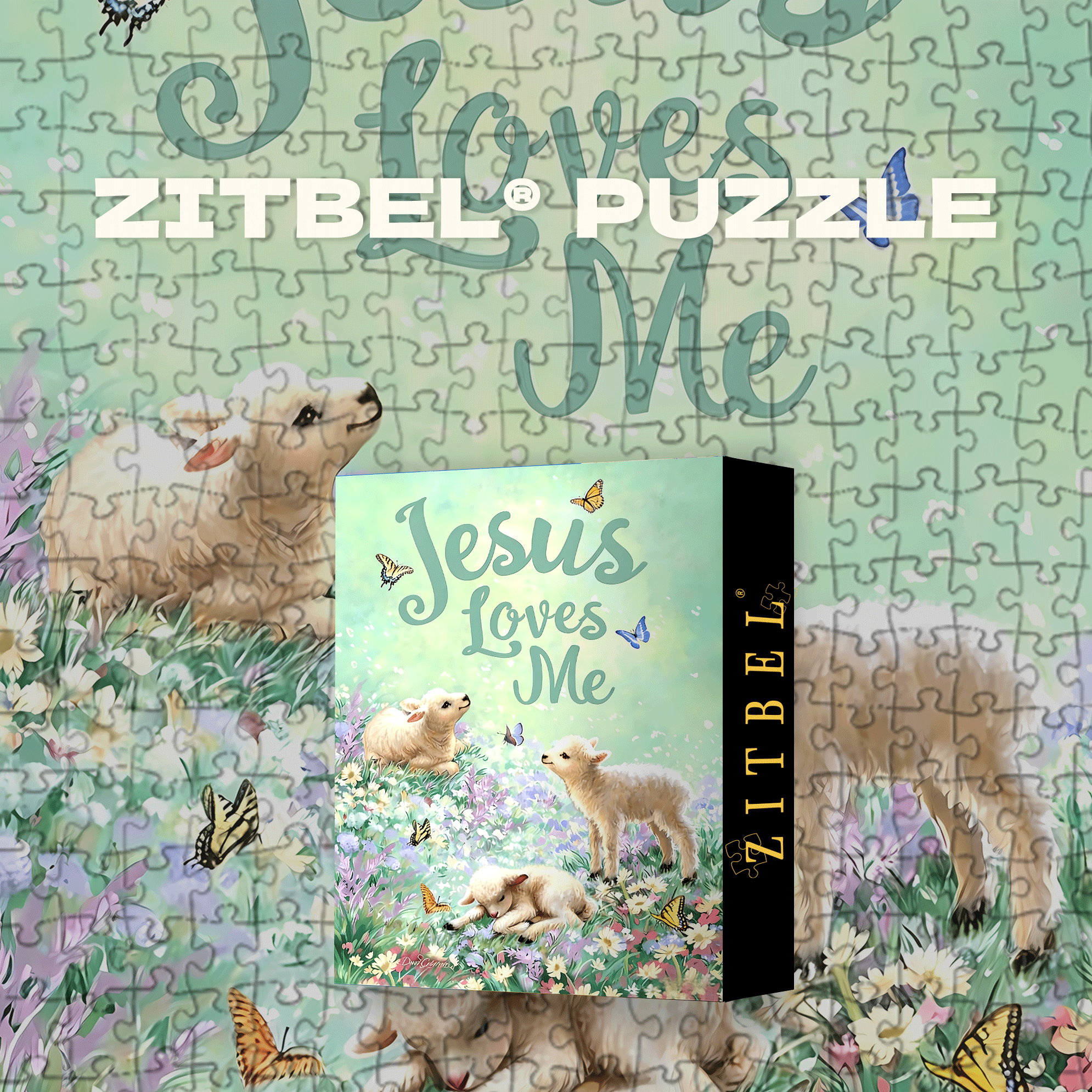 Jesus Loves Me 500pcs/1000pcs Jigsaw Puzzle, Scratch-Resistant, Interactive Family Game & Brain-Boosting DIY Decor, Perfect for Halloween, Christmas & New Year Gifts, Family Puzzle Game