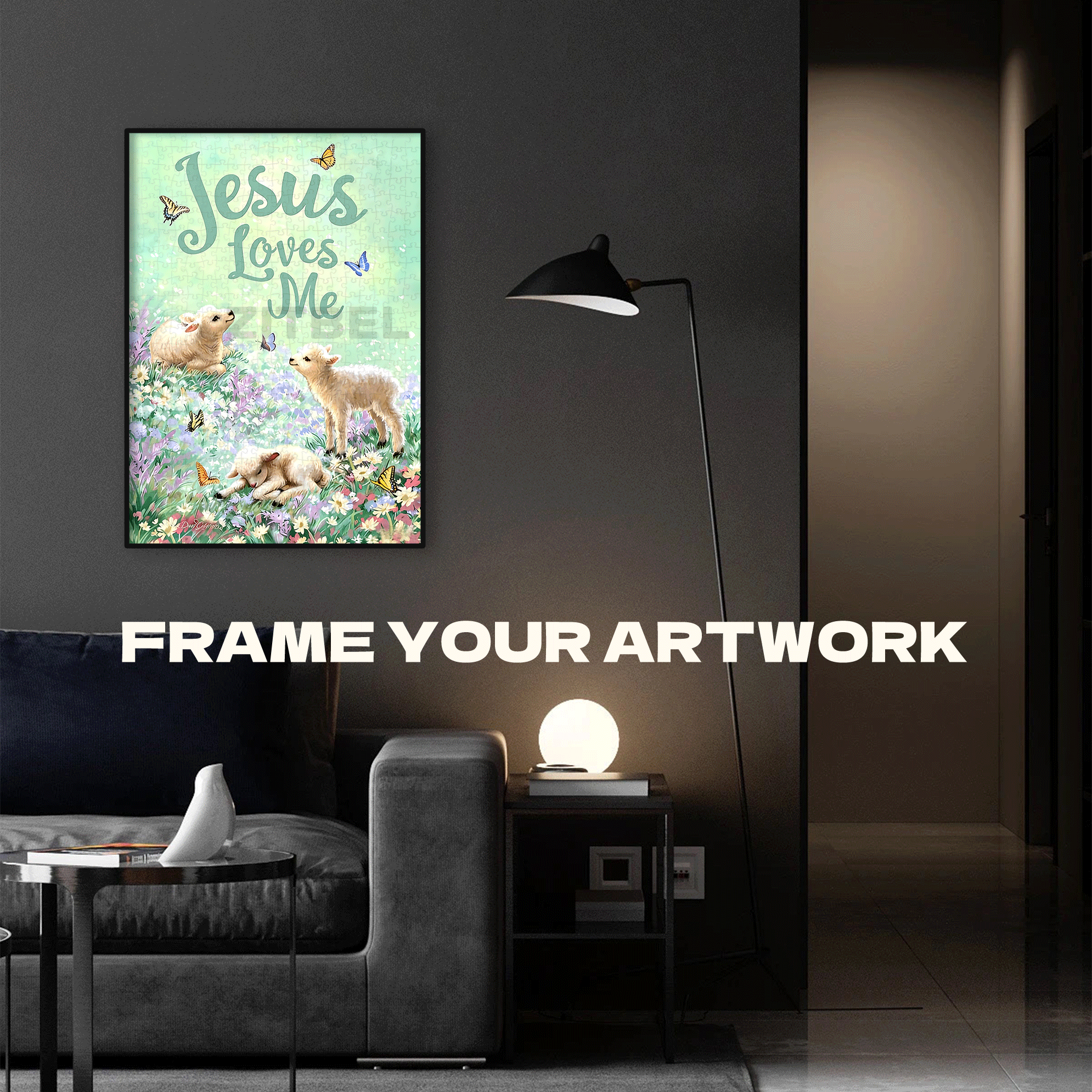 Jesus Loves Me 500pcs/1000pcs Jigsaw Puzzle, Scratch-Resistant, Interactive Family Game & Brain-Boosting DIY Decor, Perfect for Halloween, Christmas & New Year Gifts, Family Puzzle Game