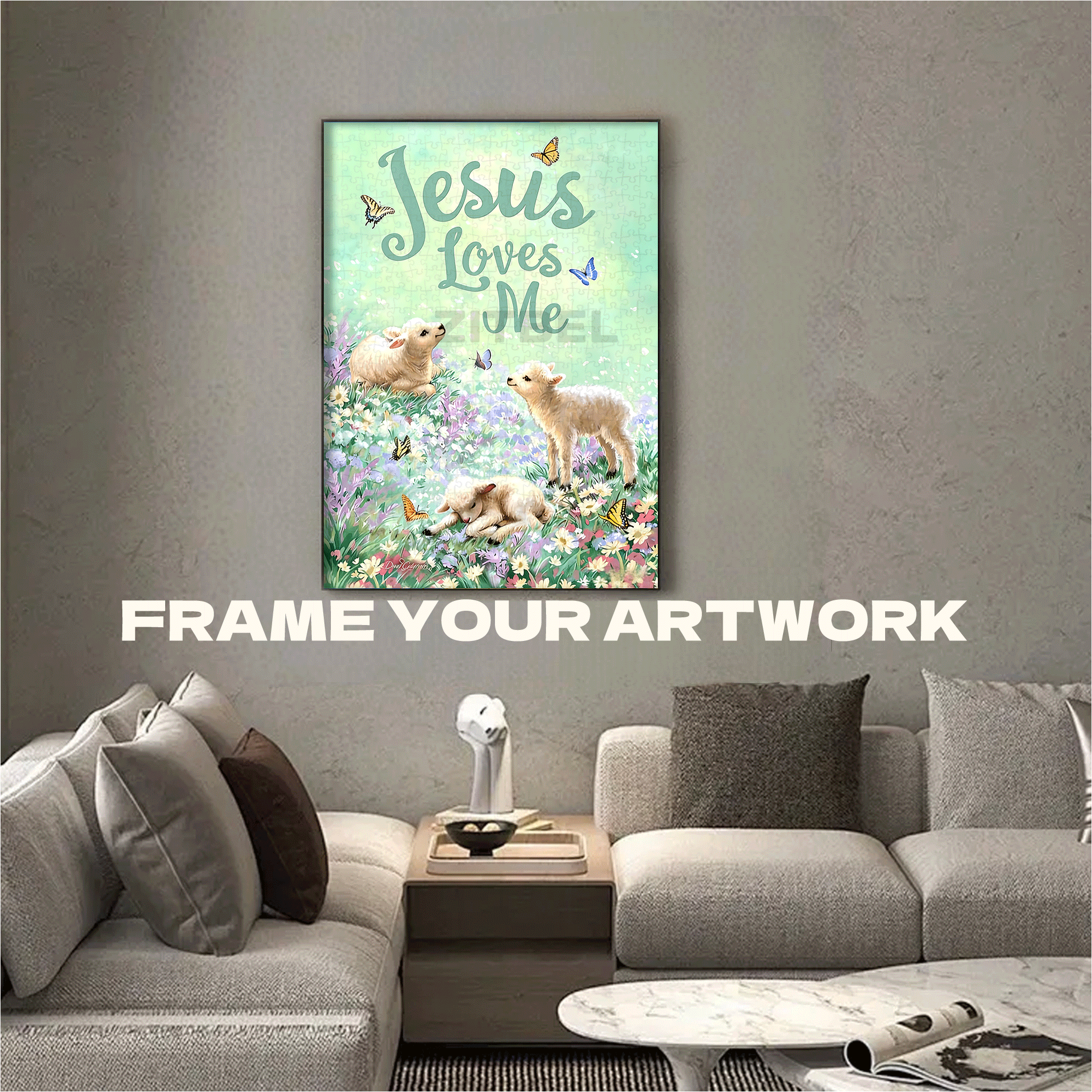 Jesus Loves Me 500pcs/1000pcs Jigsaw Puzzle, Scratch-Resistant, Interactive Family Game & Brain-Boosting DIY Decor, Perfect for Halloween, Christmas & New Year Gifts, Family Puzzle Game