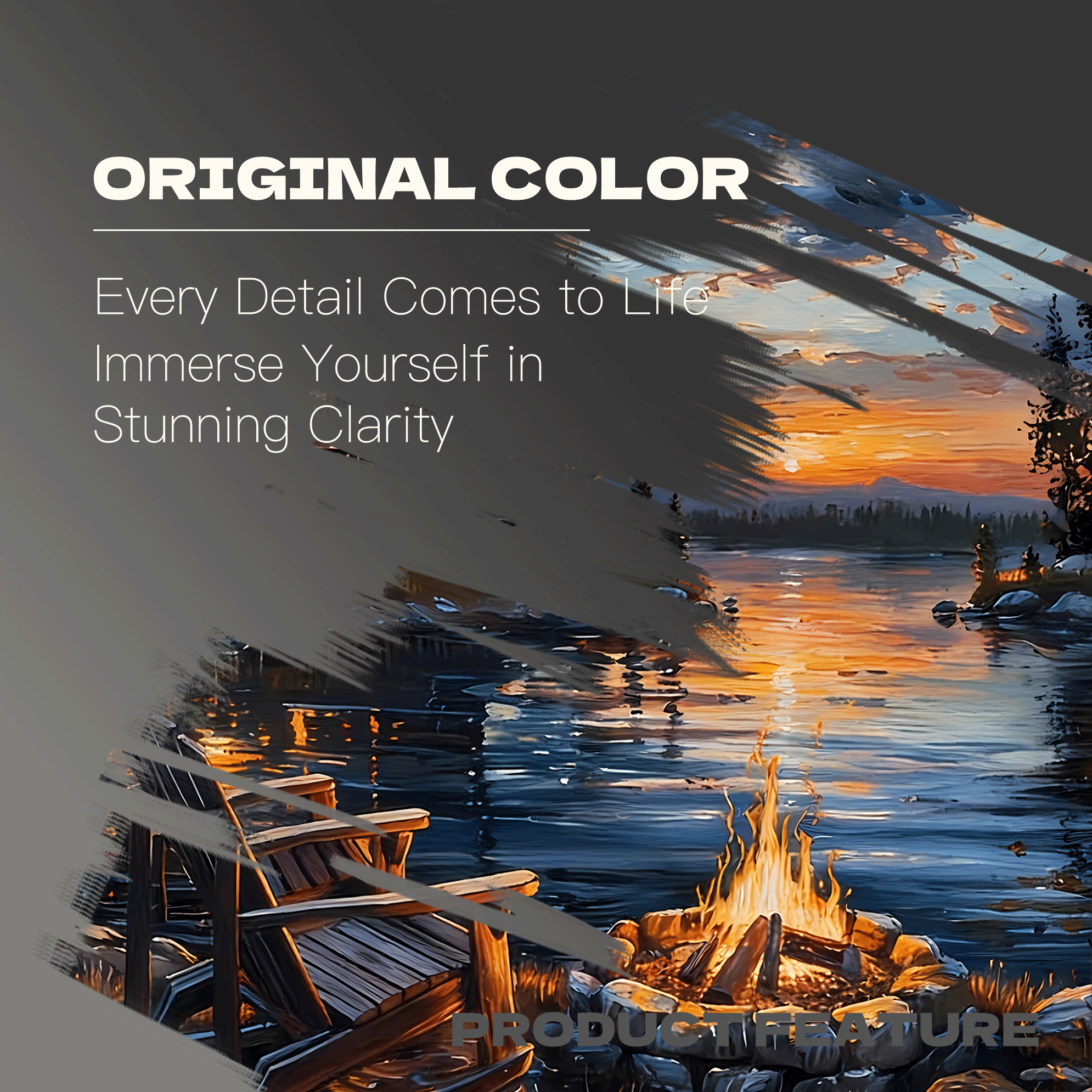 Lakeside Bonfire and Twilight Cabin 500pcs/1000pcs Jigsaw Puzzle, Scratch-Resistant, Interactive Family Game & Brain-Boosting DIY Decor, Perfect for Halloween, Christmas & New Year Gifts, Family Puzzle Game