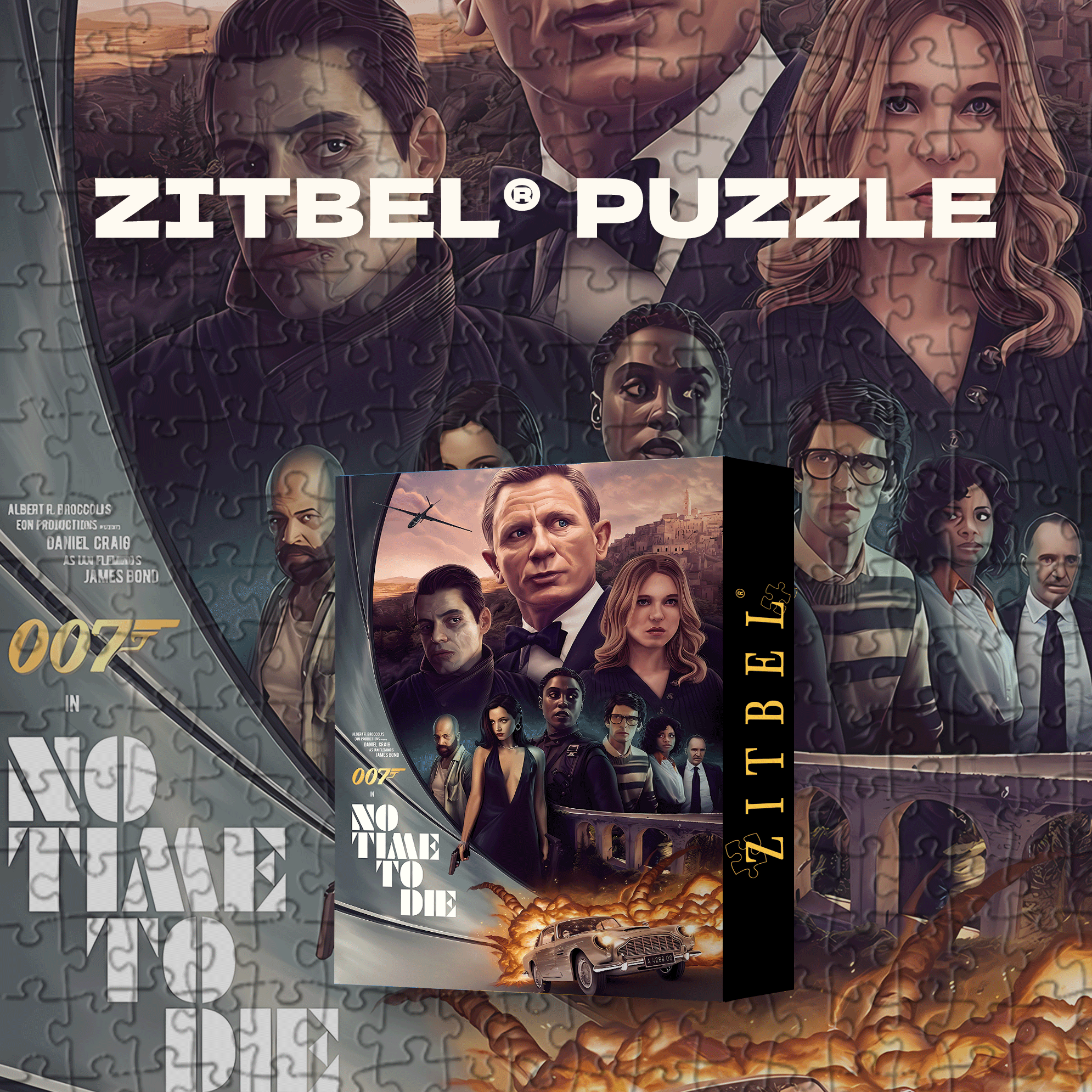No Time to Die 500pcs/1000pcs Jigsaw Puzzle, Scratch-Resistant, Interactive Family Game & Brain-Boosting DIY Decor, Perfect for Halloween, Christmas & New Year Gifts, Family Puzzle Game