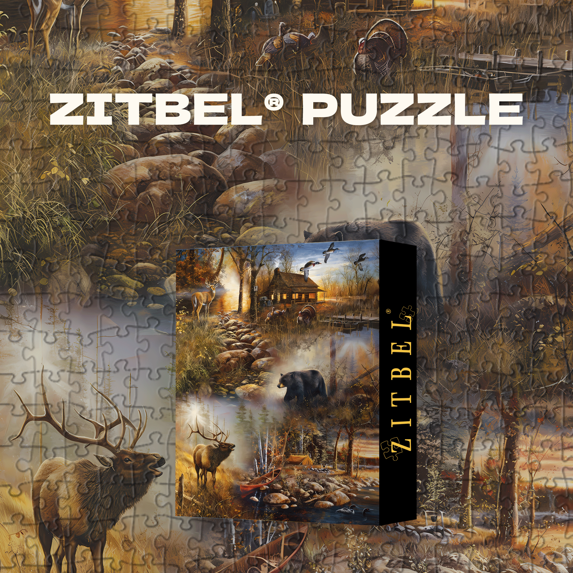 Peaceful Wilderness 500pcs/1000pcs Jigsaw Puzzle, Scratch-Resistant, Interactive Family Game & Brain-Boosting DIY Decor, Perfect for Halloween, Christmas & New Year Gifts, Family Puzzle Game