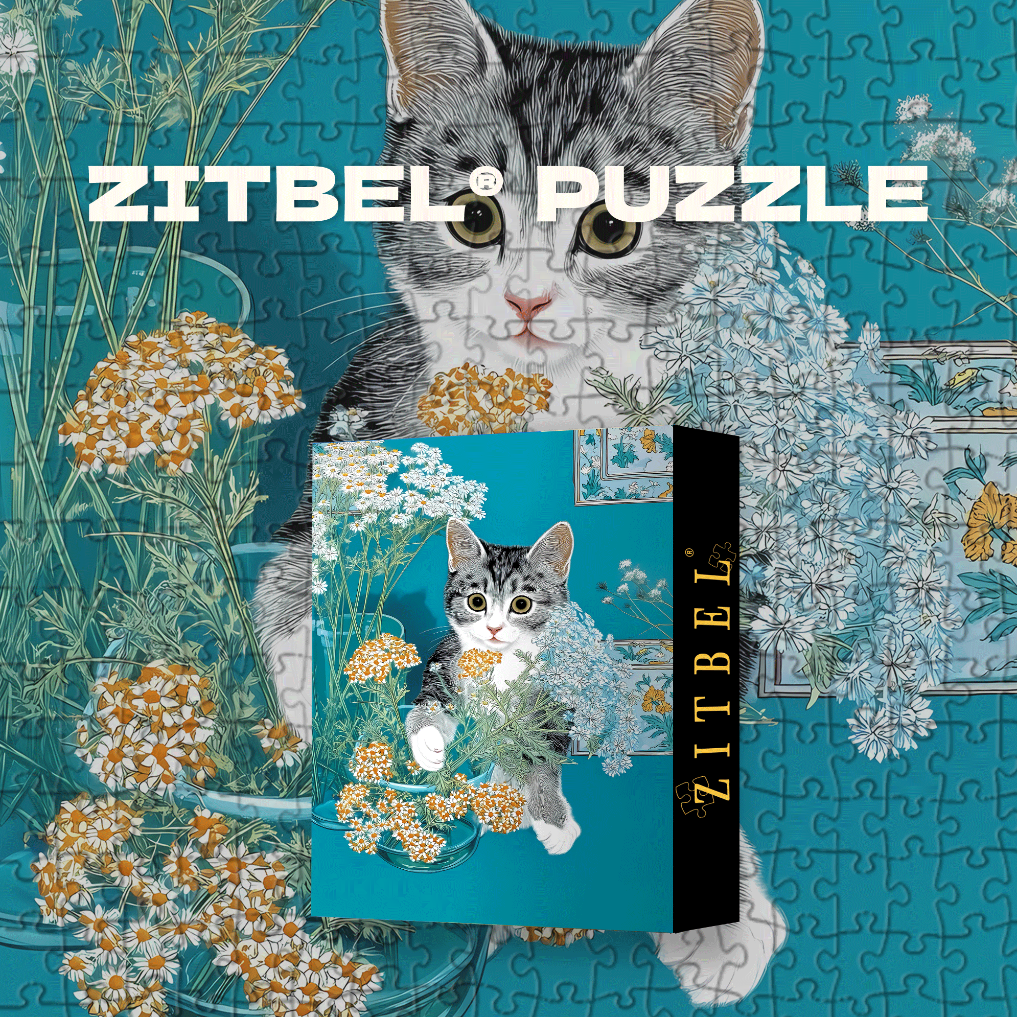 Play Among the Flowers 500pcs/1000pcs Jigsaw Puzzle, Scratch-Resistant, Interactive Family Game & Brain-Boosting DIY Decor, Perfect for Halloween, Christmas & New Year Gifts, Family Puzzle Game