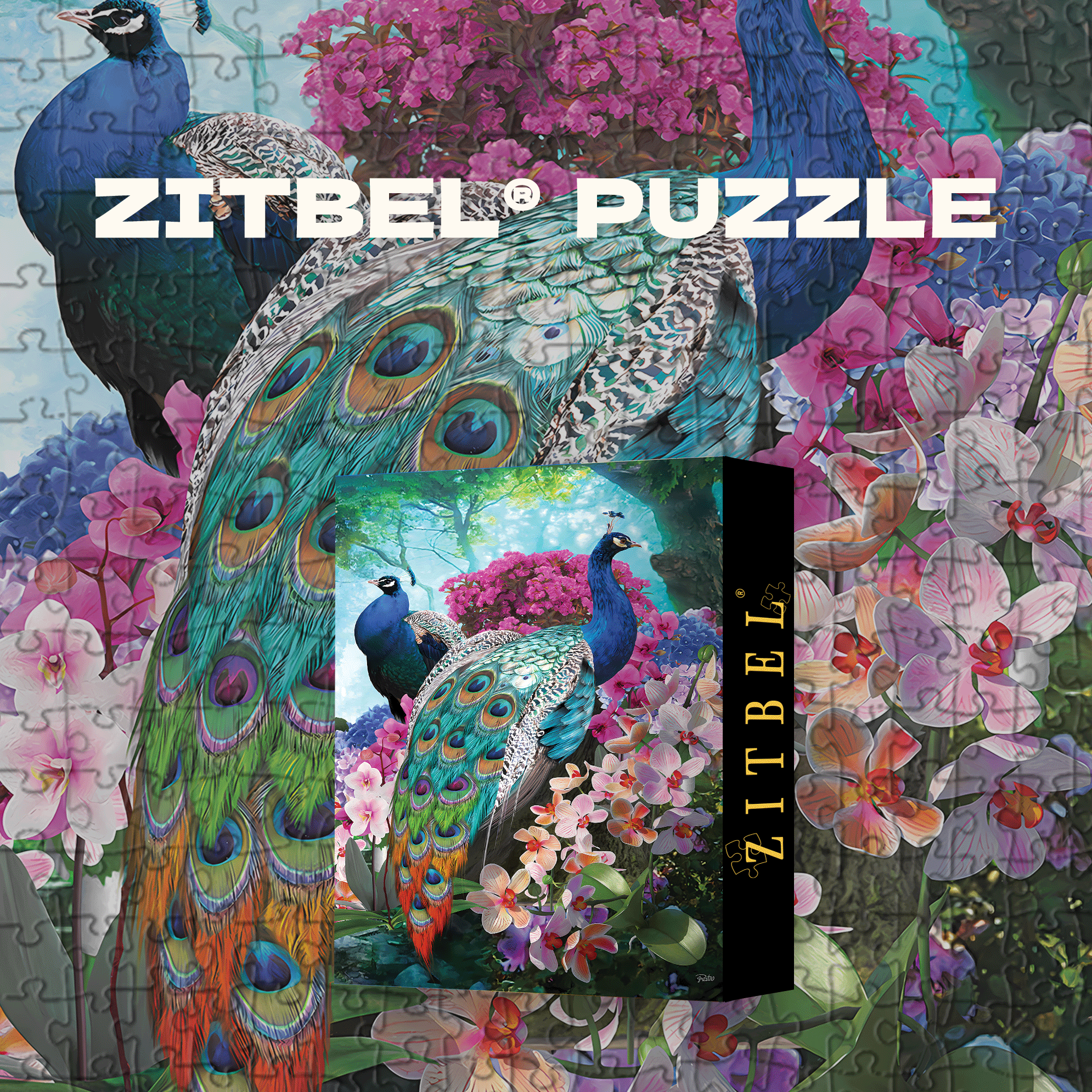 Pretty Peacock 500pcs/1000pcs Jigsaw Puzzle, Scratch-Resistant, Interactive Family Game & Brain-Boosting DIY Decor, Perfect for Halloween, Christmas & New Year Gifts, Family Puzzle Game