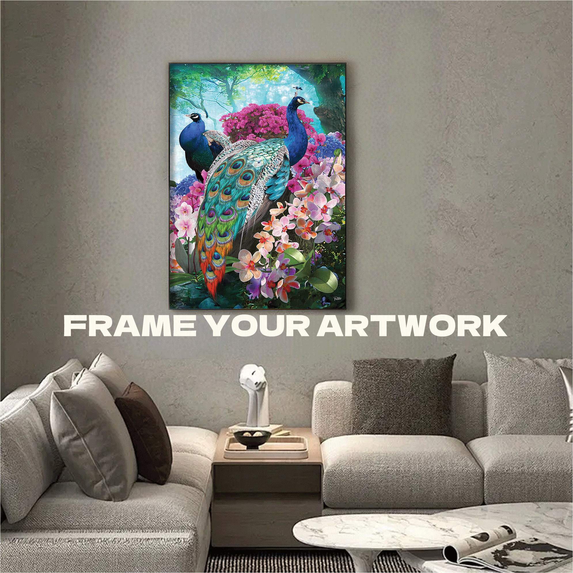 Pretty Peacock 500pcs/1000pcs Jigsaw Puzzle, Scratch-Resistant, Interactive Family Game & Brain-Boosting DIY Decor, Perfect for Halloween, Christmas & New Year Gifts, Family Puzzle Game