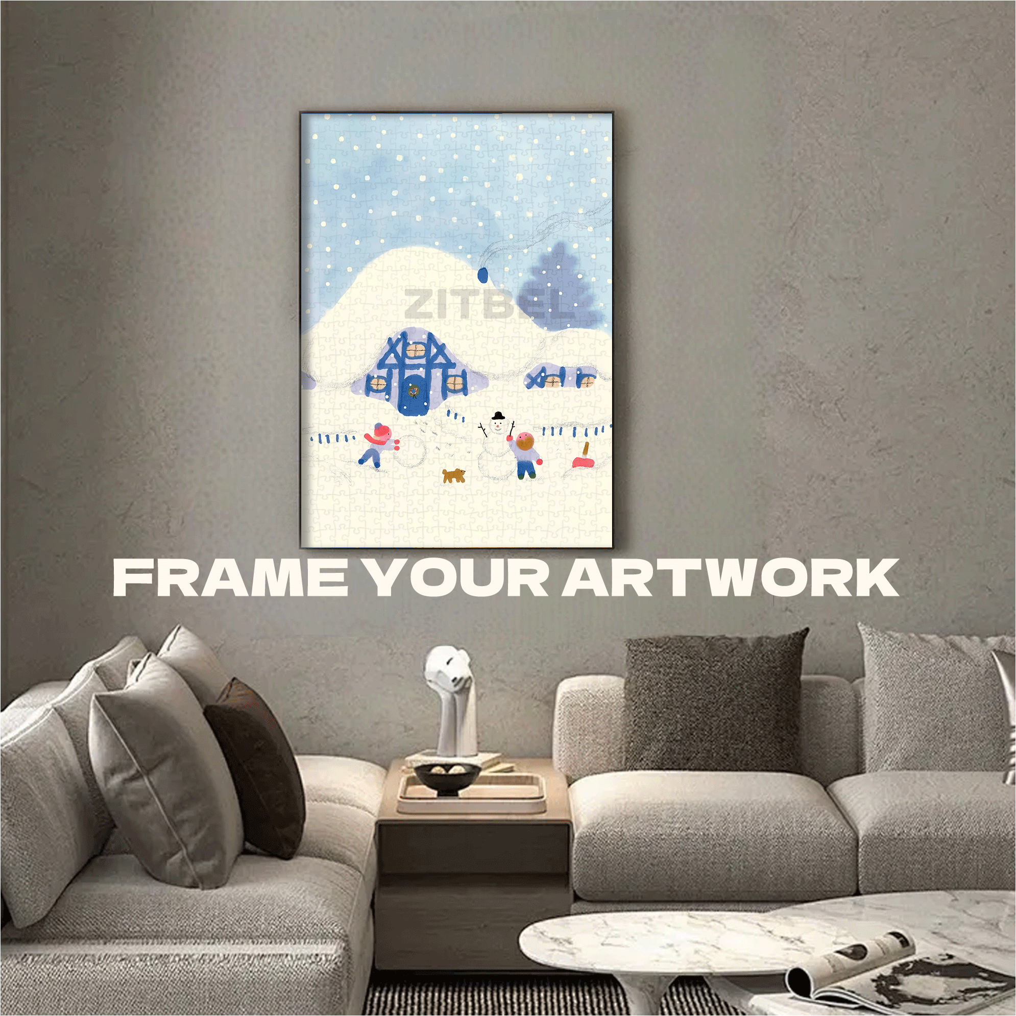 Snow House Fun 500pcs/1000pcs Jigsaw Puzzle, Scratch-Resistant, Interactive Family Game & Brain-Boosting DIY Decor, Perfect for Halloween, Christmas & New Year Gifts, Family Puzzle Game