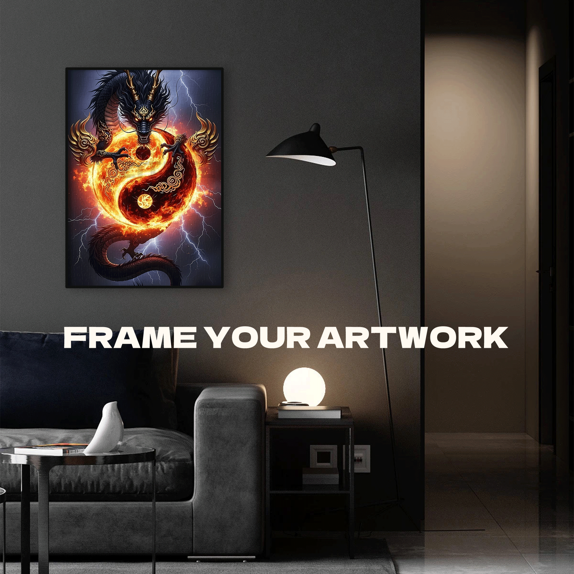 Thunder And Fire Interweave 500pcs/1000pcs Jigsaw Puzzle, Scratch-Resistant, Interactive Family Game & Brain-Boosting DIY Decor, Perfect for Halloween, Christmas & New Year Gifts, Family Puzzle Game