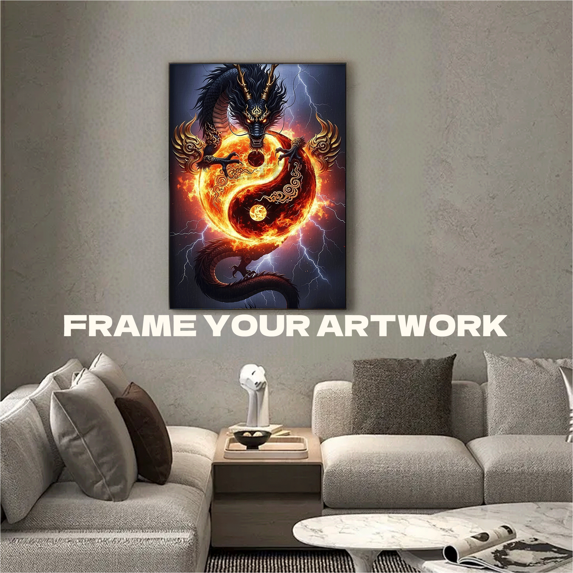Thunder And Fire Interweave 500pcs/1000pcs Jigsaw Puzzle, Scratch-Resistant, Interactive Family Game & Brain-Boosting DIY Decor, Perfect for Halloween, Christmas & New Year Gifts, Family Puzzle Game