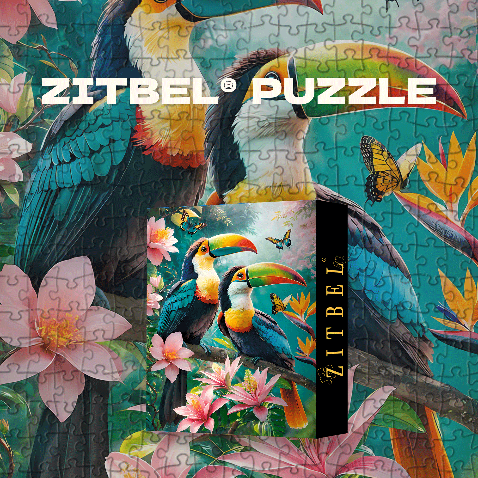 Toucans' Paradise 500pcs/1000pcs Jigsaw Puzzle, Scratch-Resistant, Interactive Family Game & Brain-Boosting DIY Decor, Perfect for Halloween, Christmas & New Year Gifts, Family Puzzle Game