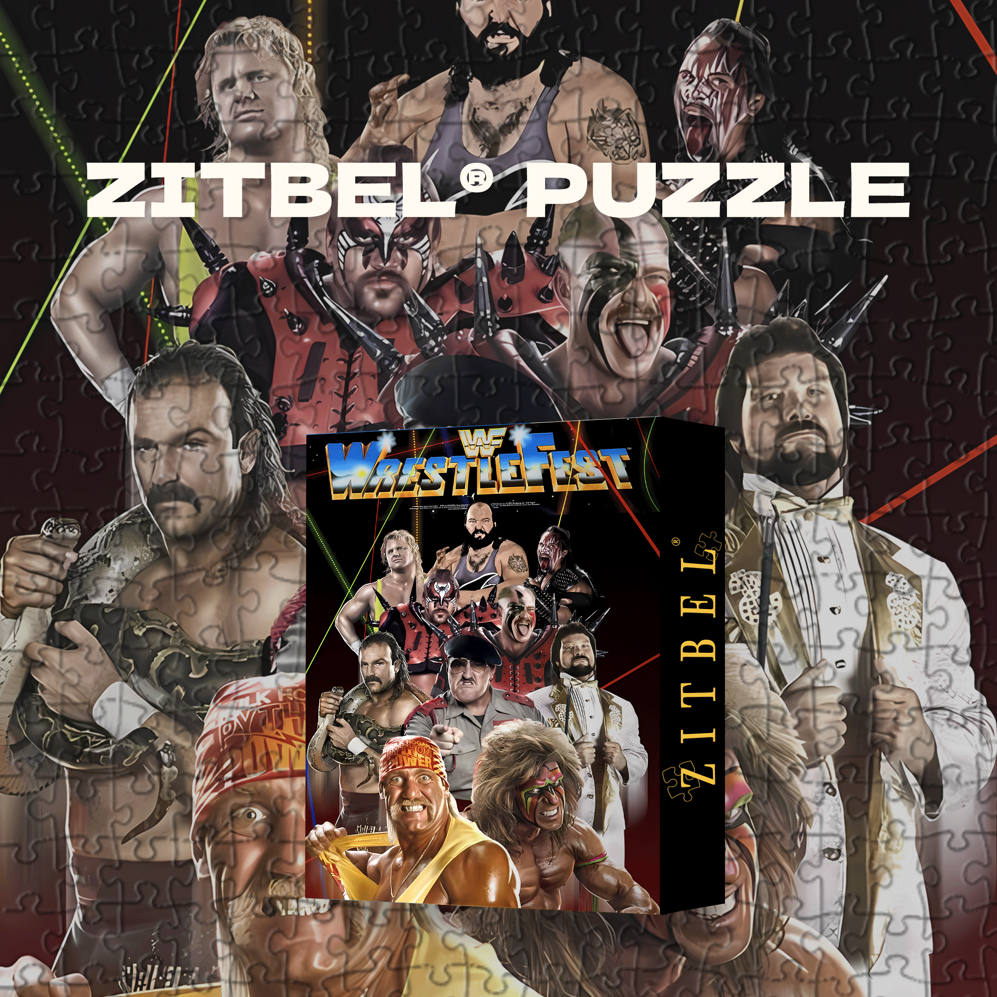 WrestleFest 500pcs/1000pcs Jigsaw Puzzle, Scratch-Resistant, Interactive Family Game & Brain-Boosting DIY Decor, Perfect for Halloween, Christmas & New Year Gifts, Family Puzzle Game
