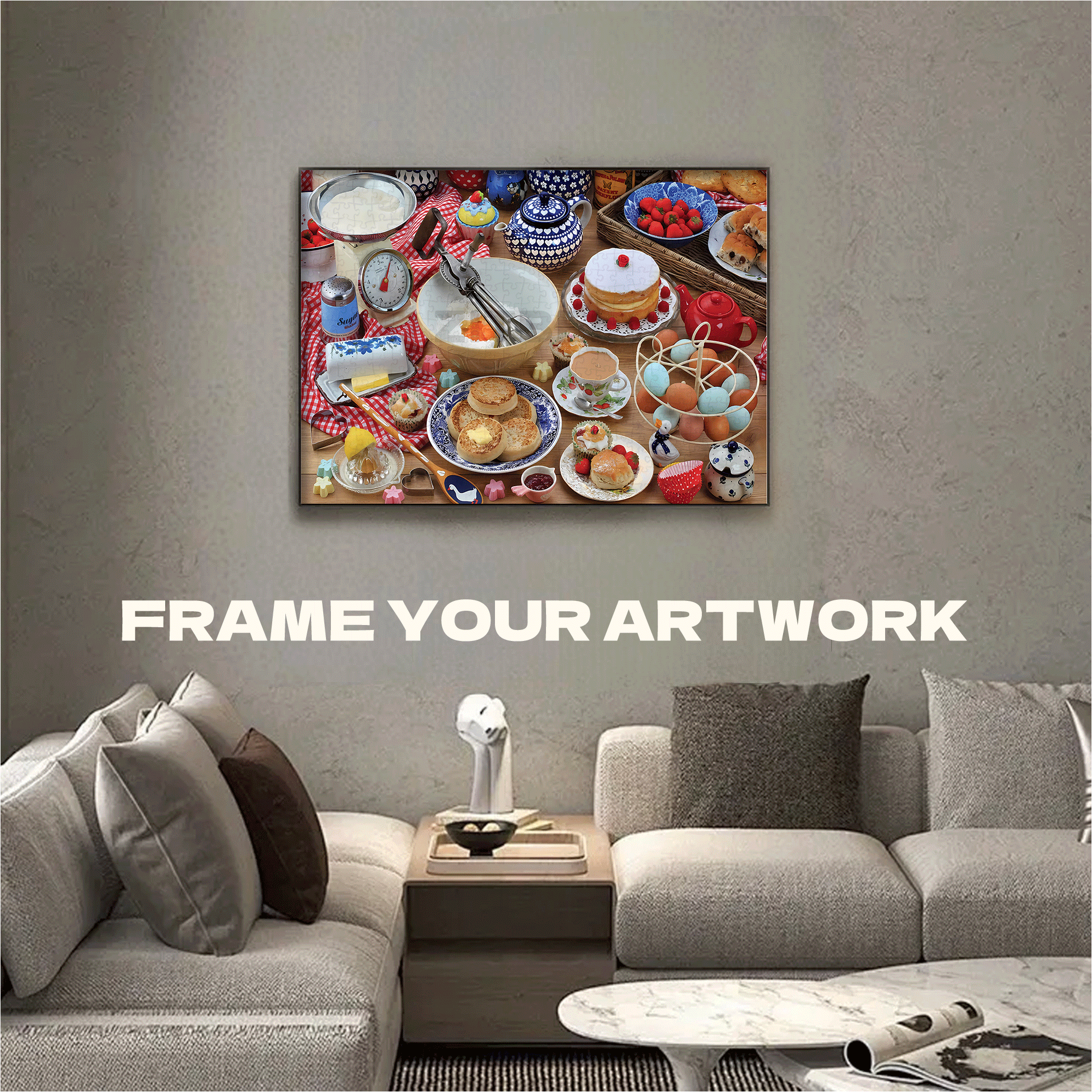 Baking 500pcs/1000pcs Jigsaw Puzzle, Scratch-Resistant, Interactive Family Game & Brain-Boosting DIY Decor, Perfect for Halloween, Christmas & New Year Gifts, Family Puzzle Game
