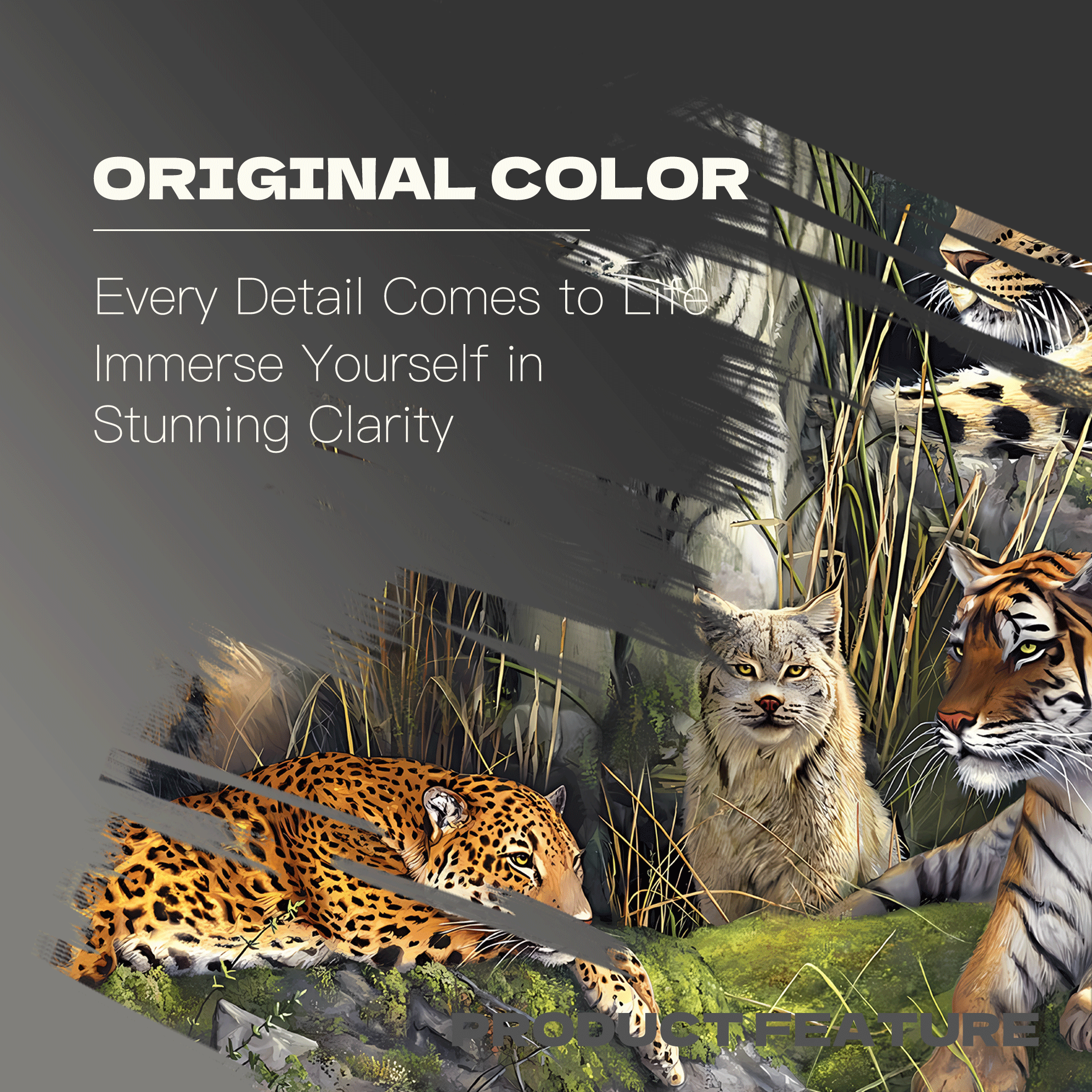 Big Cat Collage 500pcs/1000pcs Jigsaw Puzzle, Scratch-Resistant, Interactive Family Game & Brain-Boosting DIY Decor, Perfect for Halloween, Christmas & New Year Gifts, Family Puzzle Game