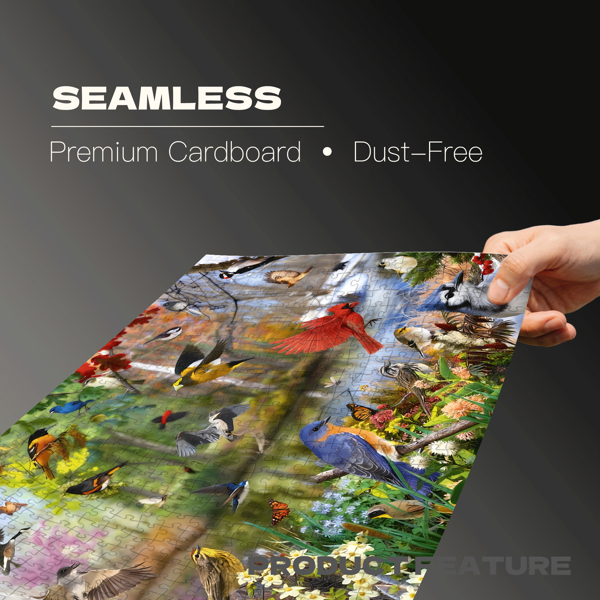Birds of the Season 500pcs/1000pcs Jigsaw Puzzle, Scratch-Resistant, Interactive Family Game & Brain-Boosting DIY Decor, Perfect for Halloween, Christmas & New Year Gifts, Family Puzzle Game